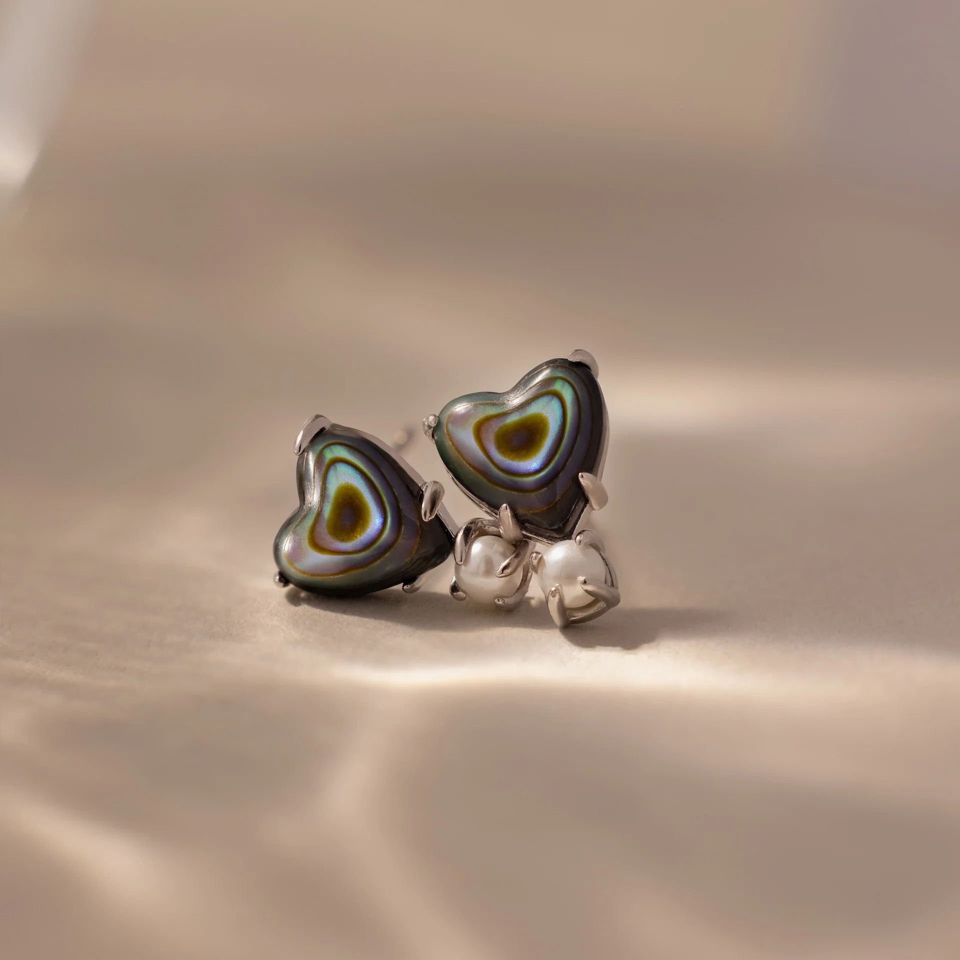Abalone Pearl Heart Studs - Image 4