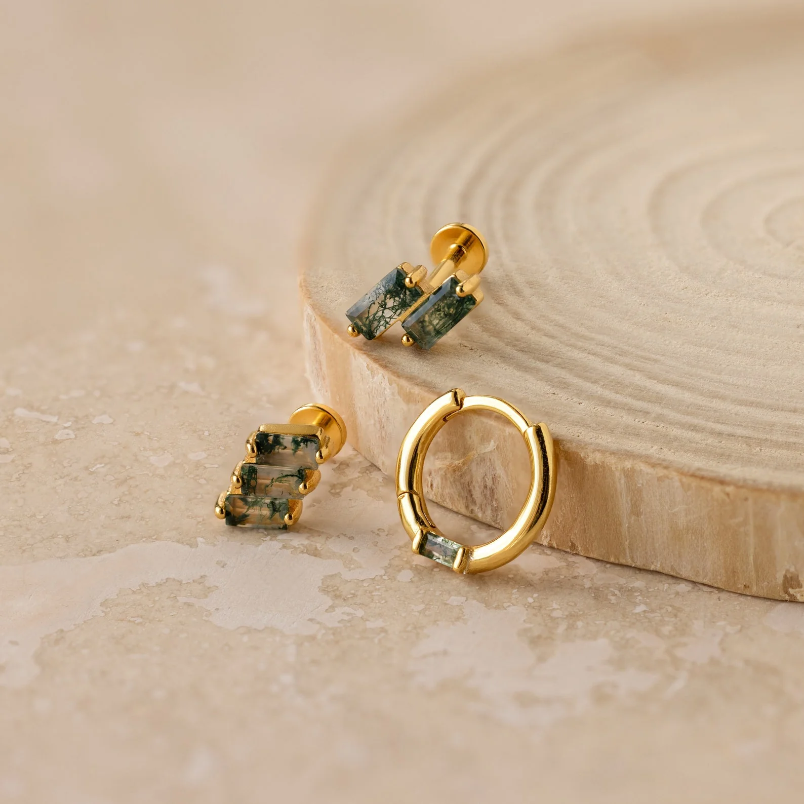 Agate Cartilage Earrings Set - Image 5