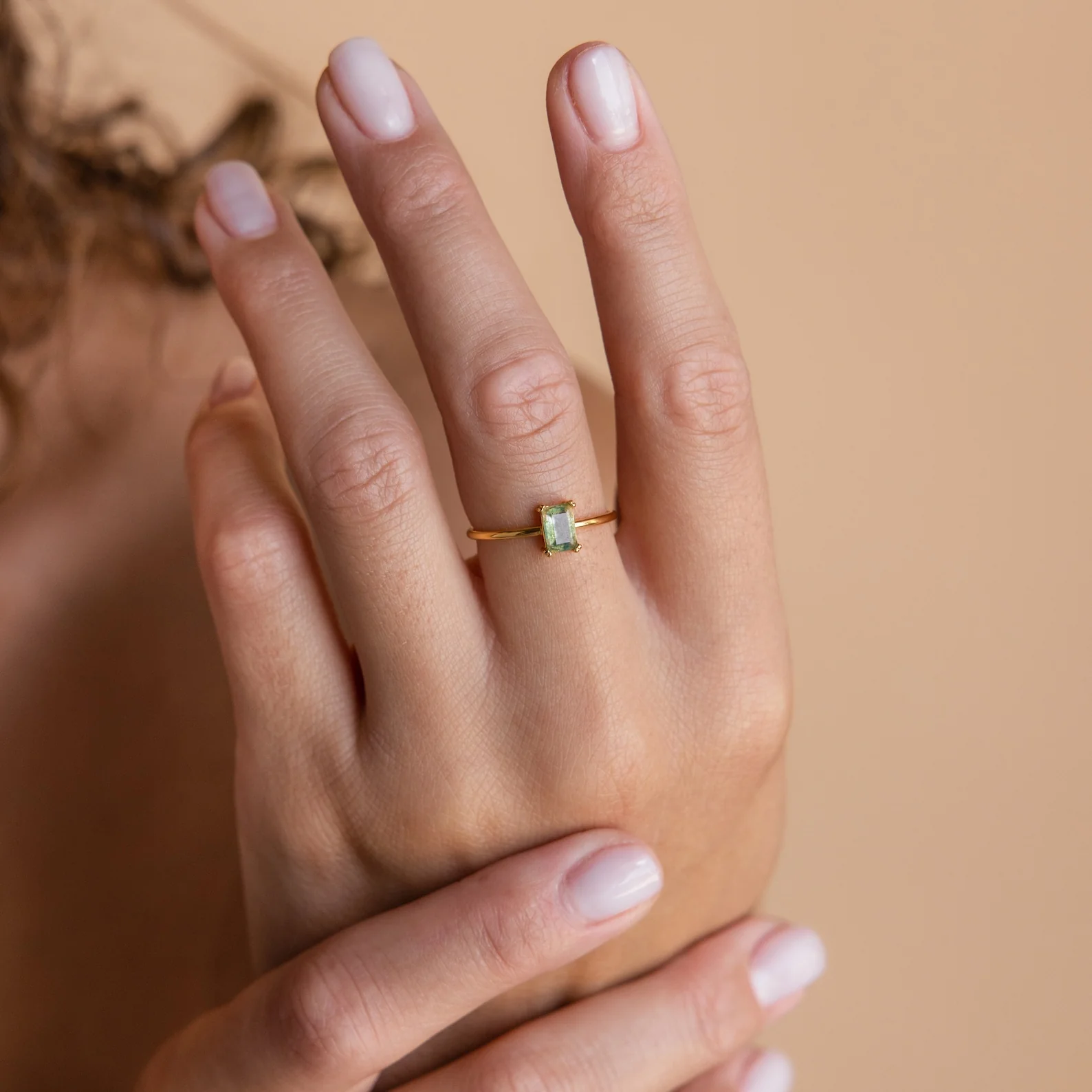 Agate Emerald Ring - Image 5