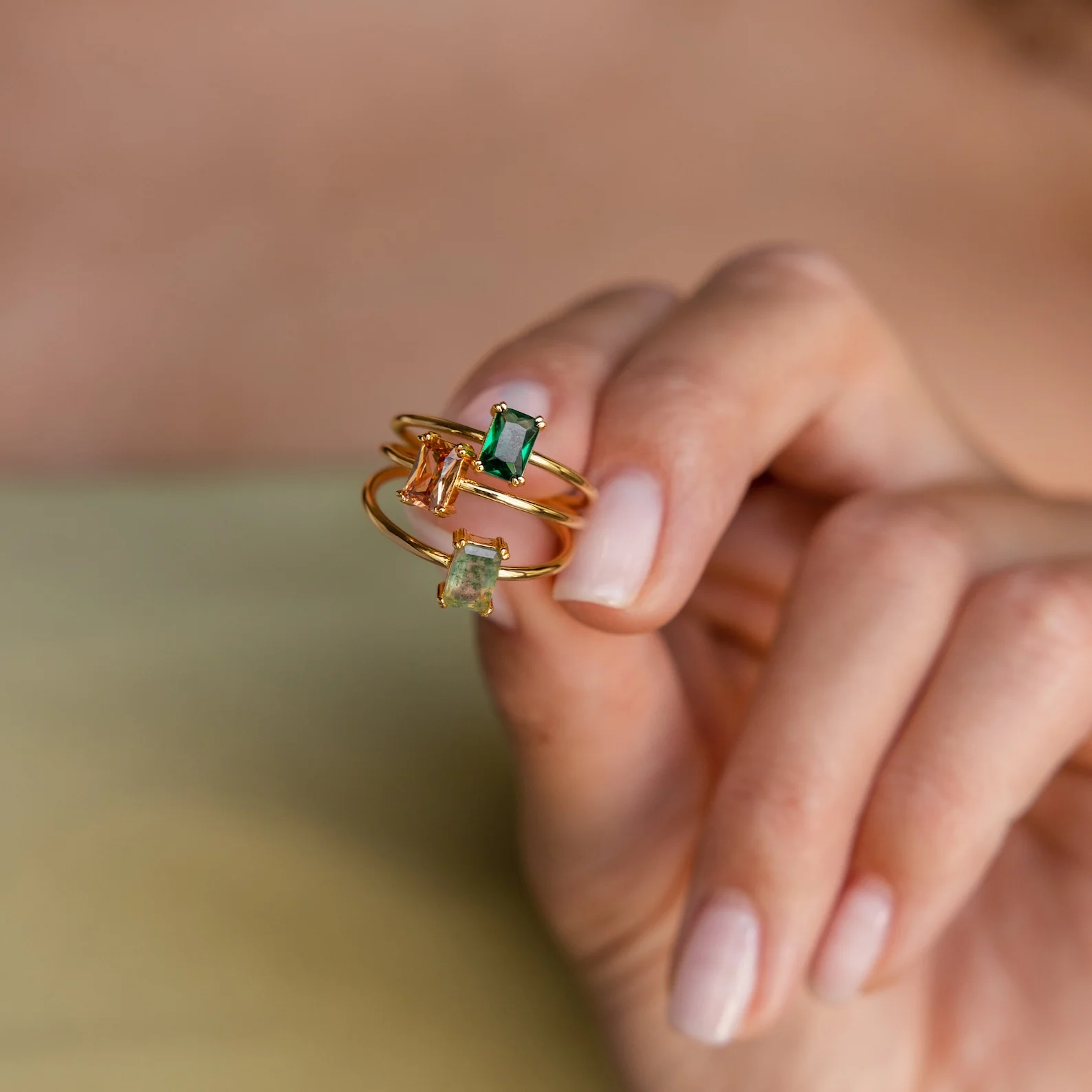 Agate Emerald Ring - Image 9