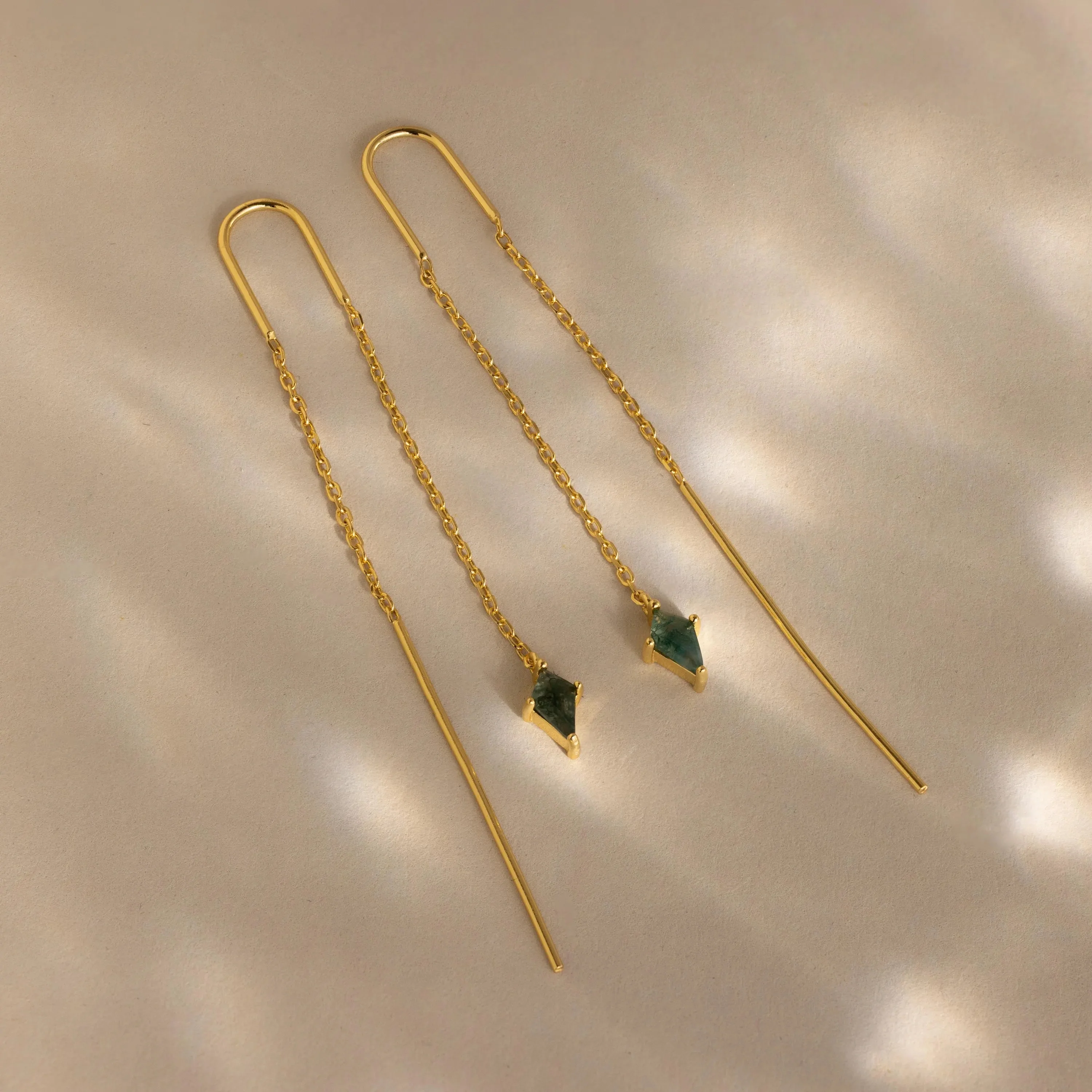 Agate Threader Earrings - Image 2