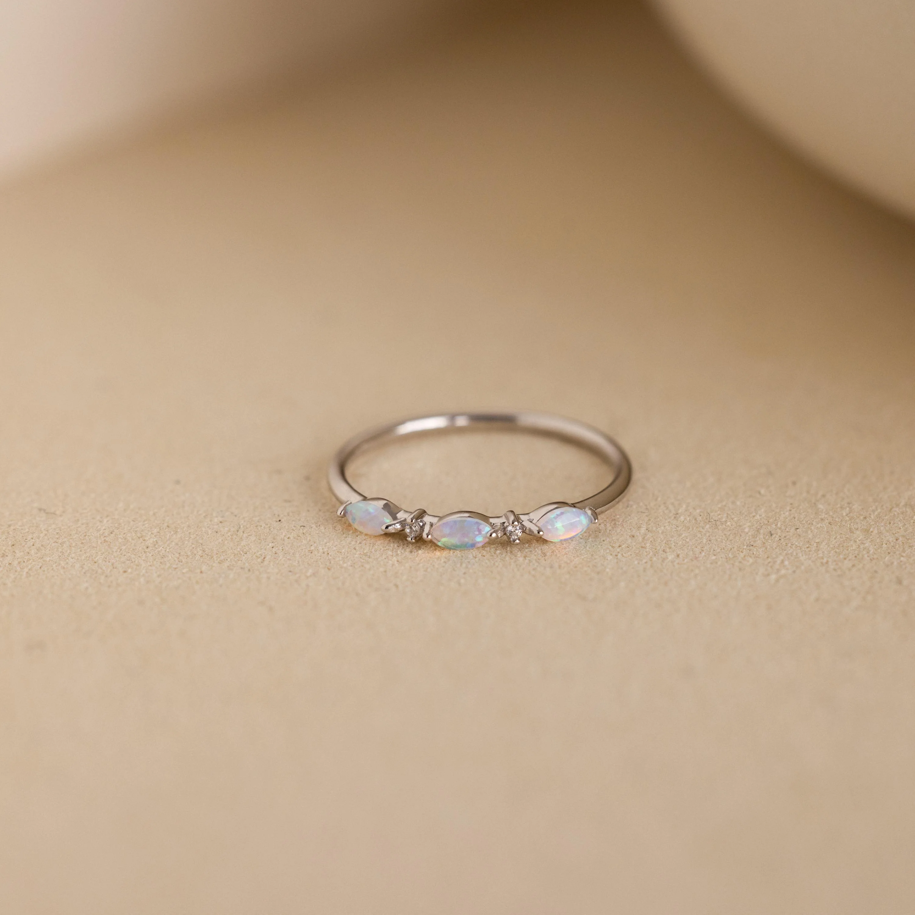 Alessia Trio Opal Ring in Silver