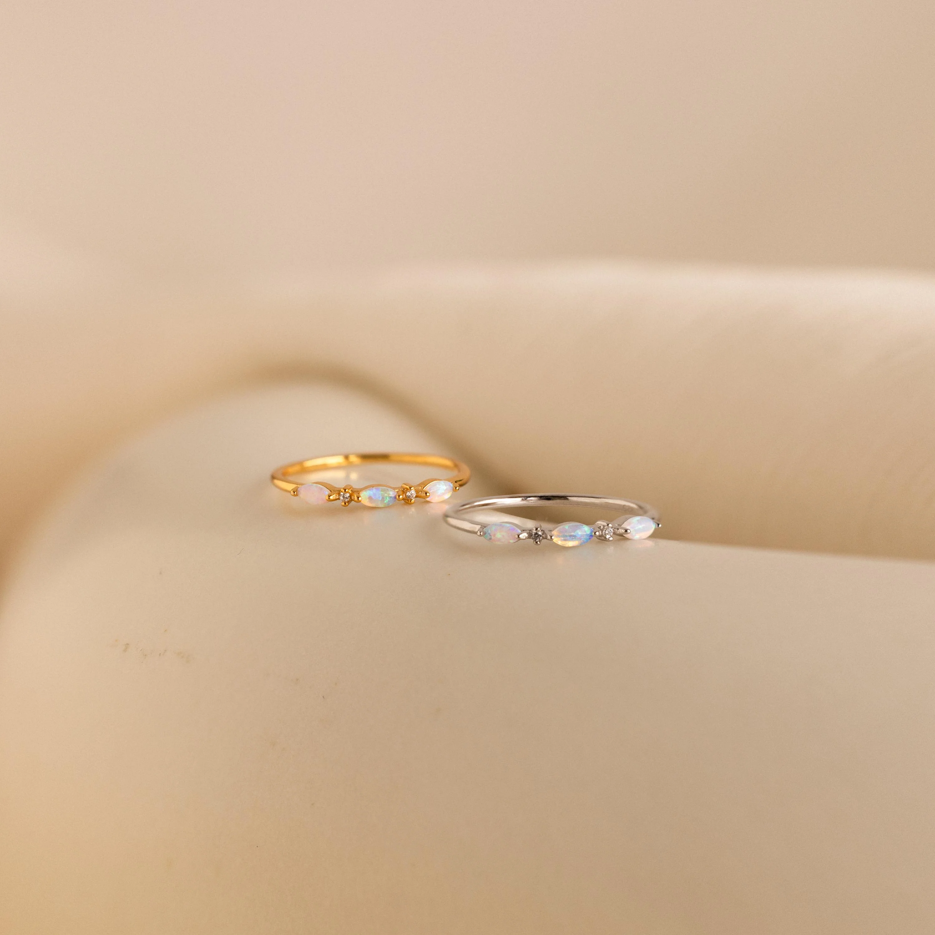 Alessia Trio Opal Ring in Silver - Image 3