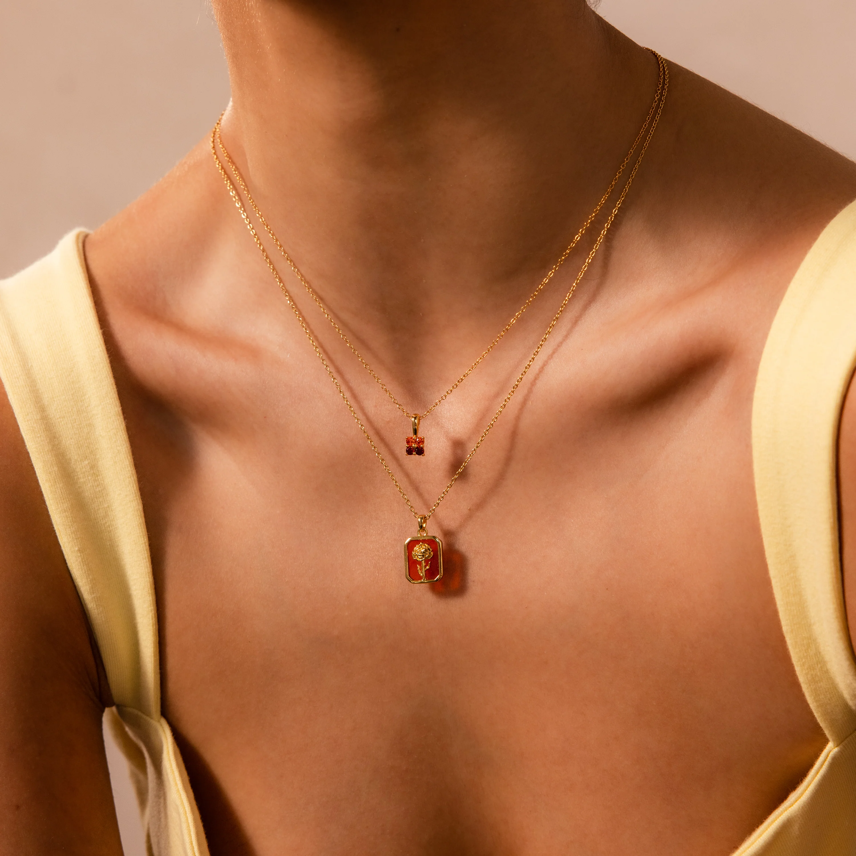 Amethyst Birth Flower Charm Necklace - Image 4