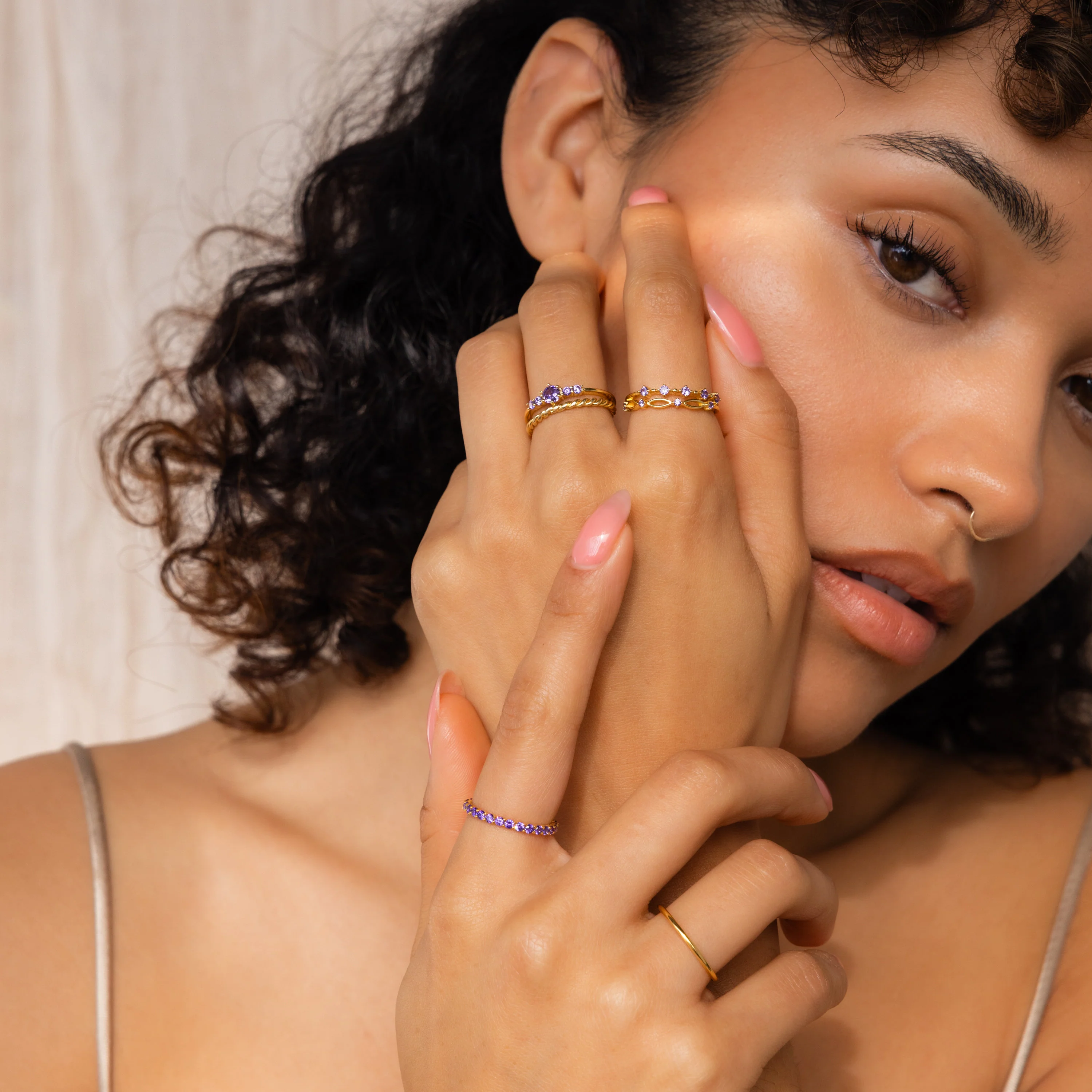 Amethyst Stacking Ring Set - Image 6