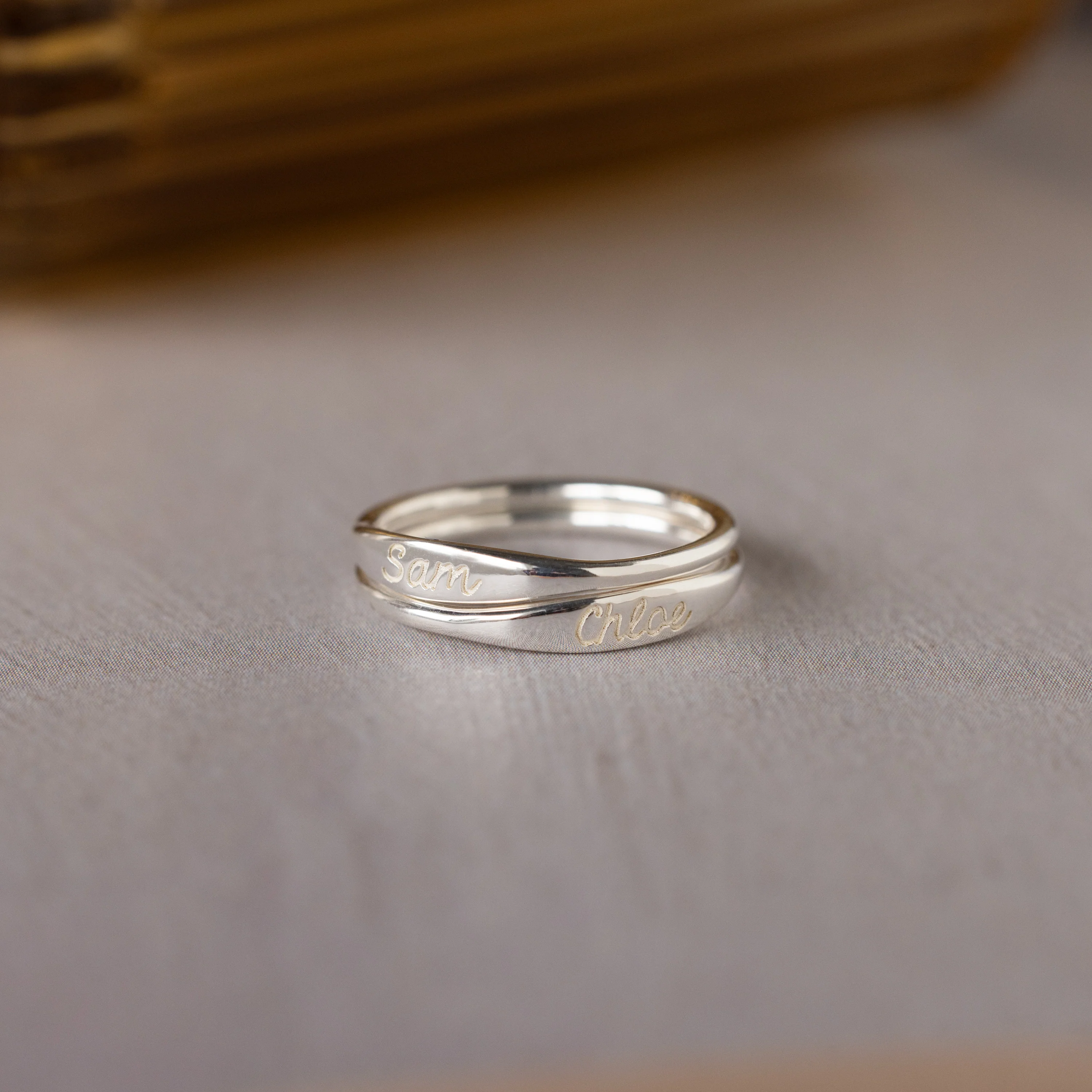 Ann Skinny Name Ring in Silver