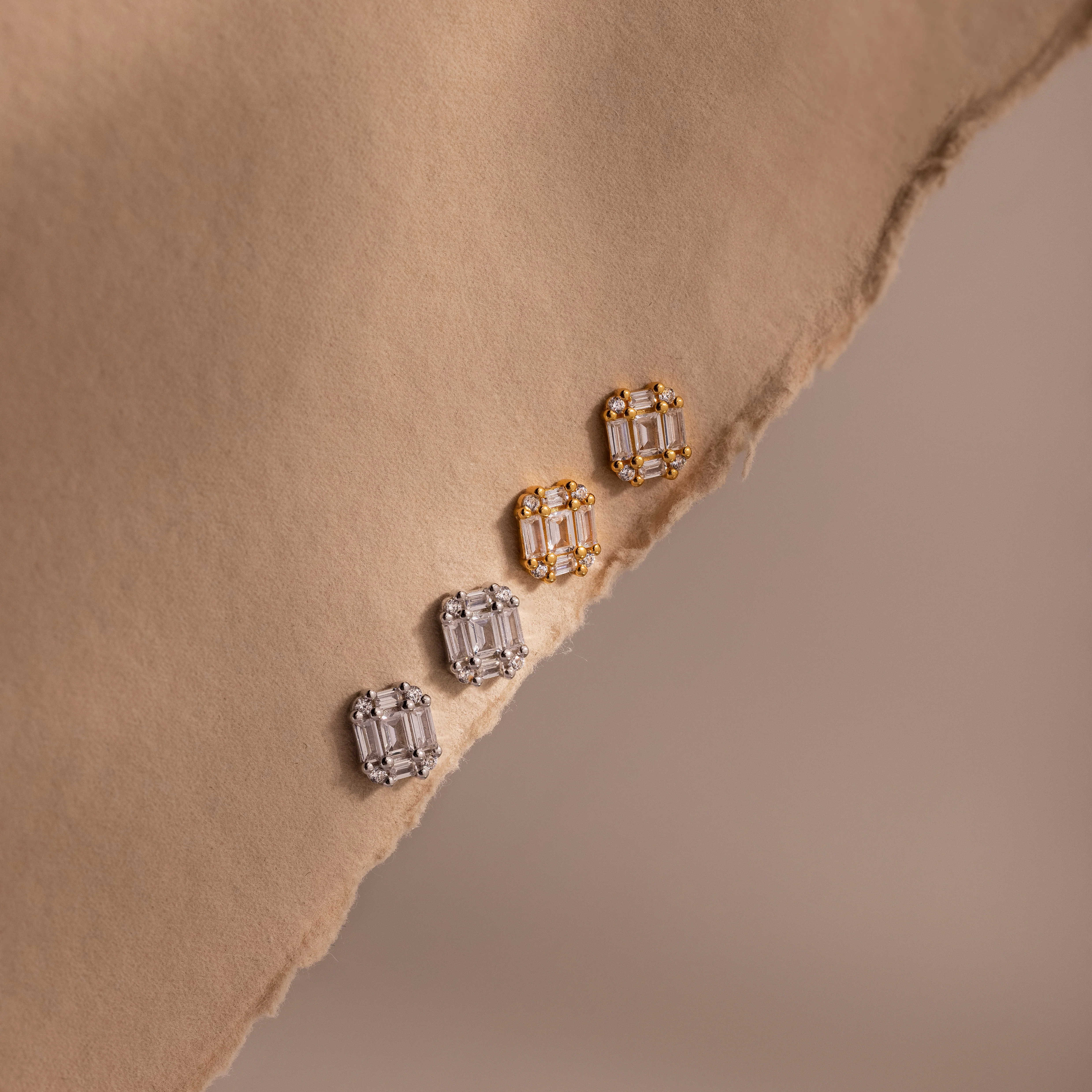 Arabella Diamond Studs in Silver - Image 6