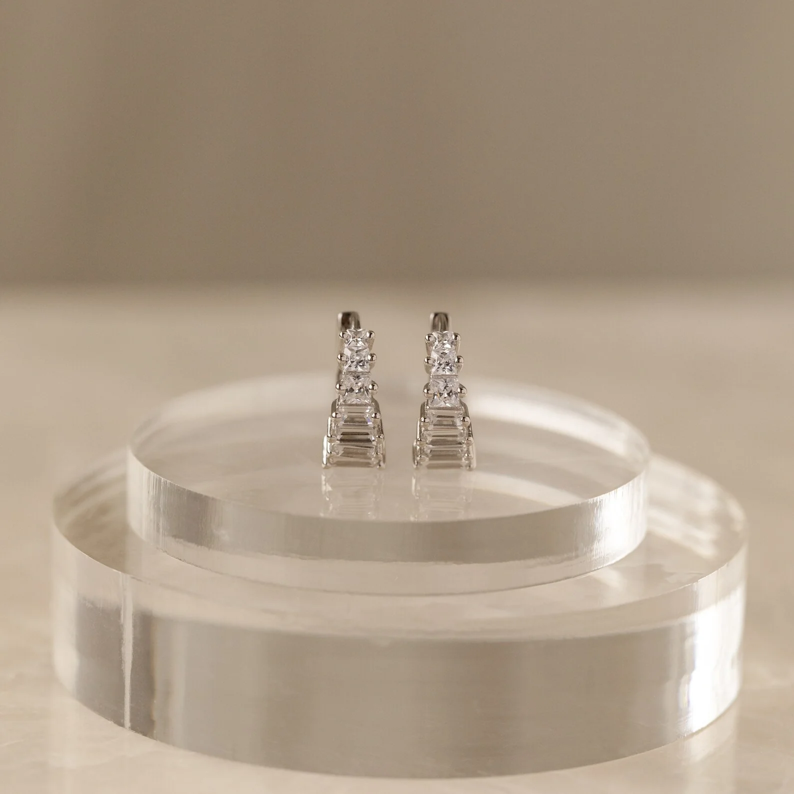 Art Deco Huggies in Silver - Image 5