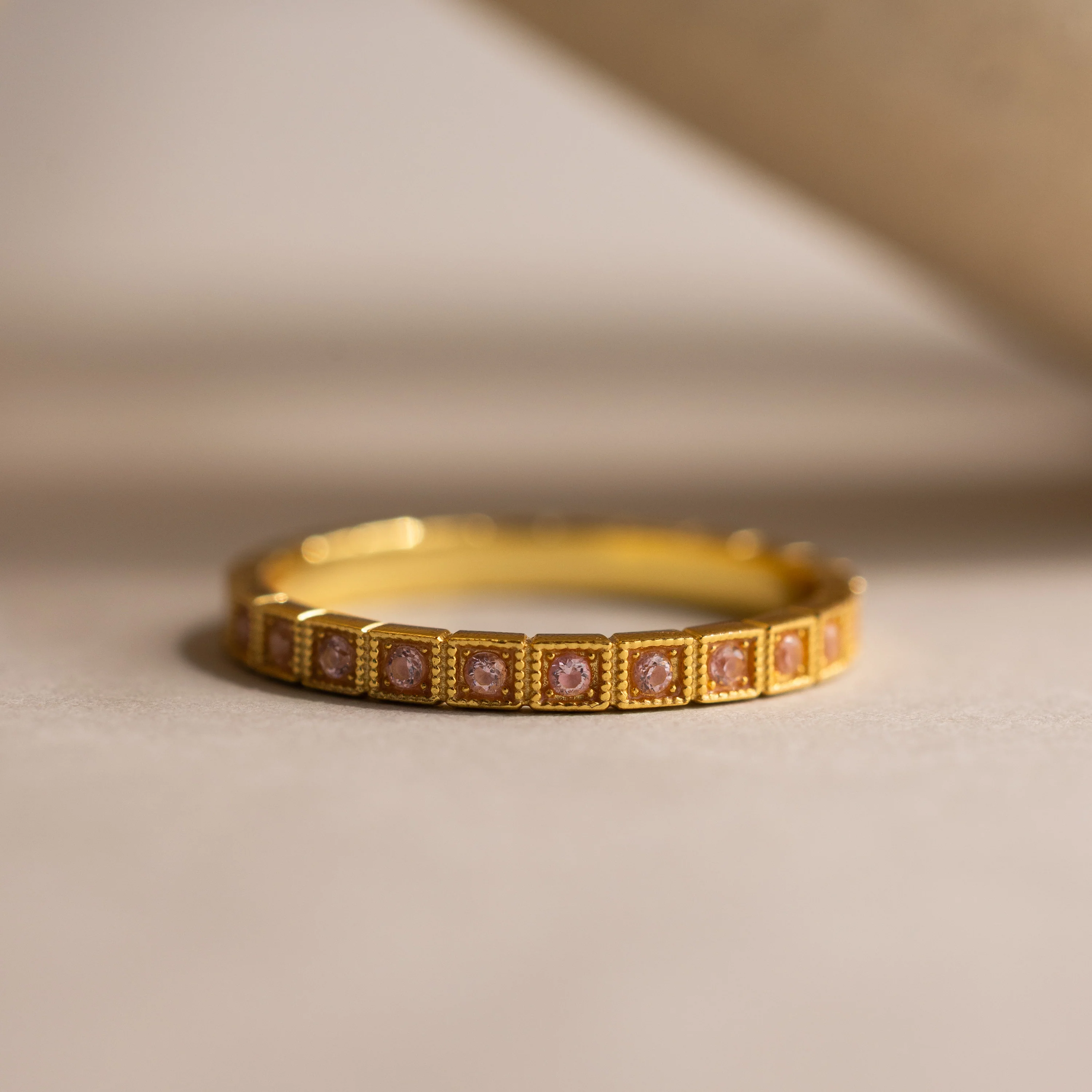 Art Deco Pink Tourmaline Eternity Ring
