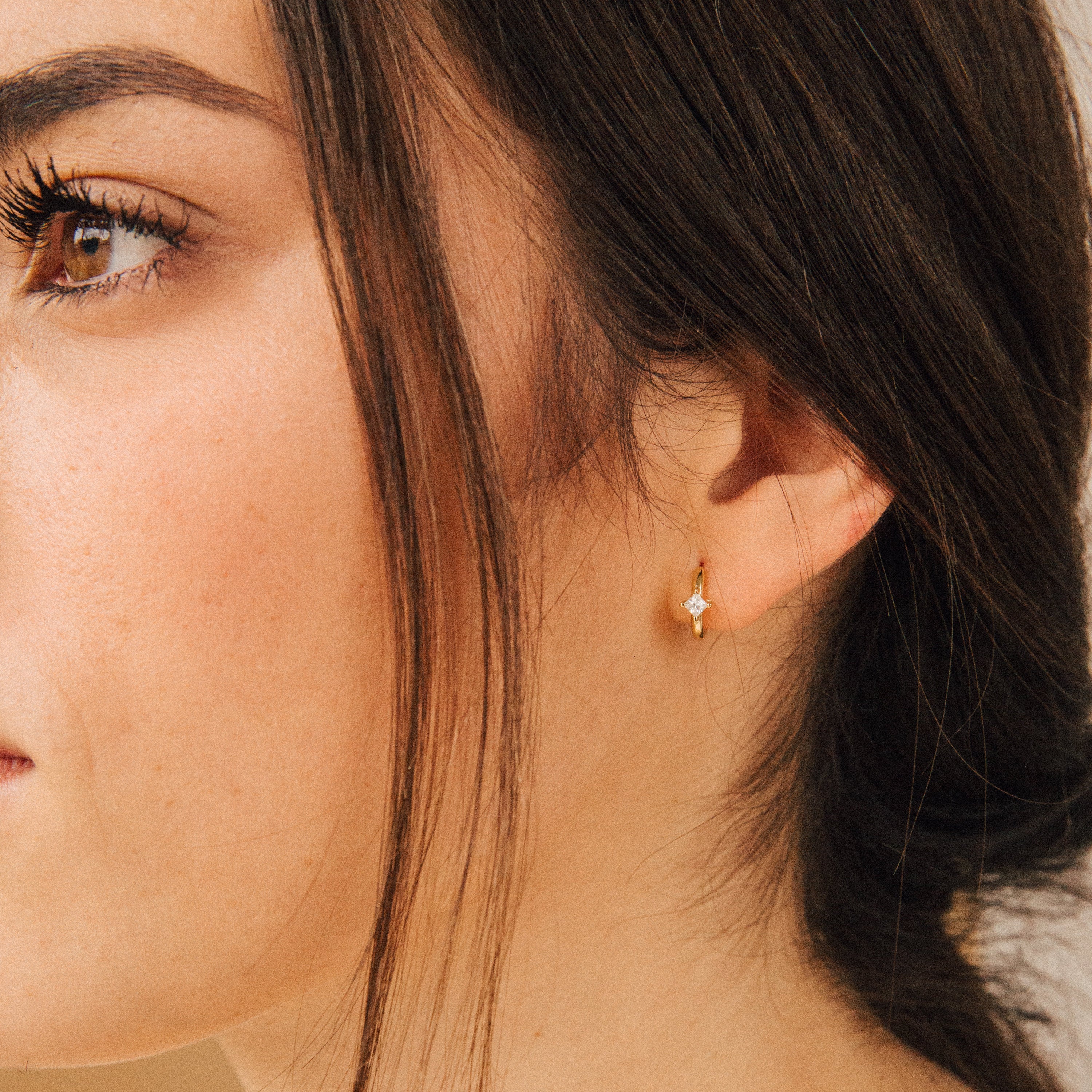 Athena Huggies in 18K Gold - Image 3