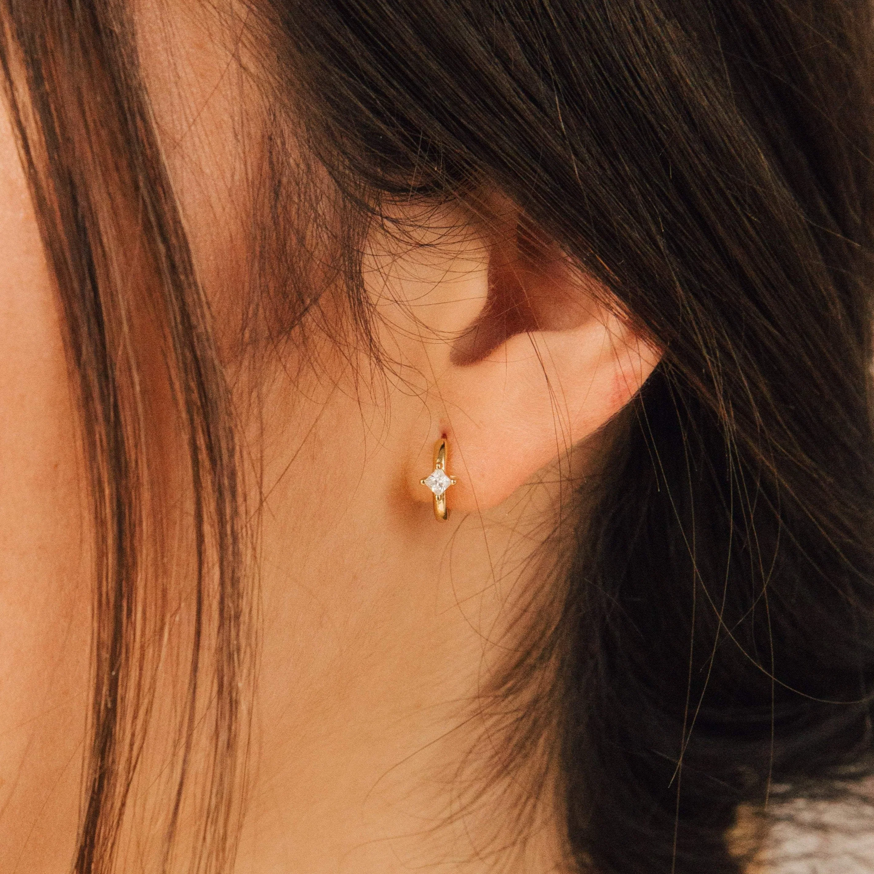 Athena Huggies in 18K Gold - Image 5