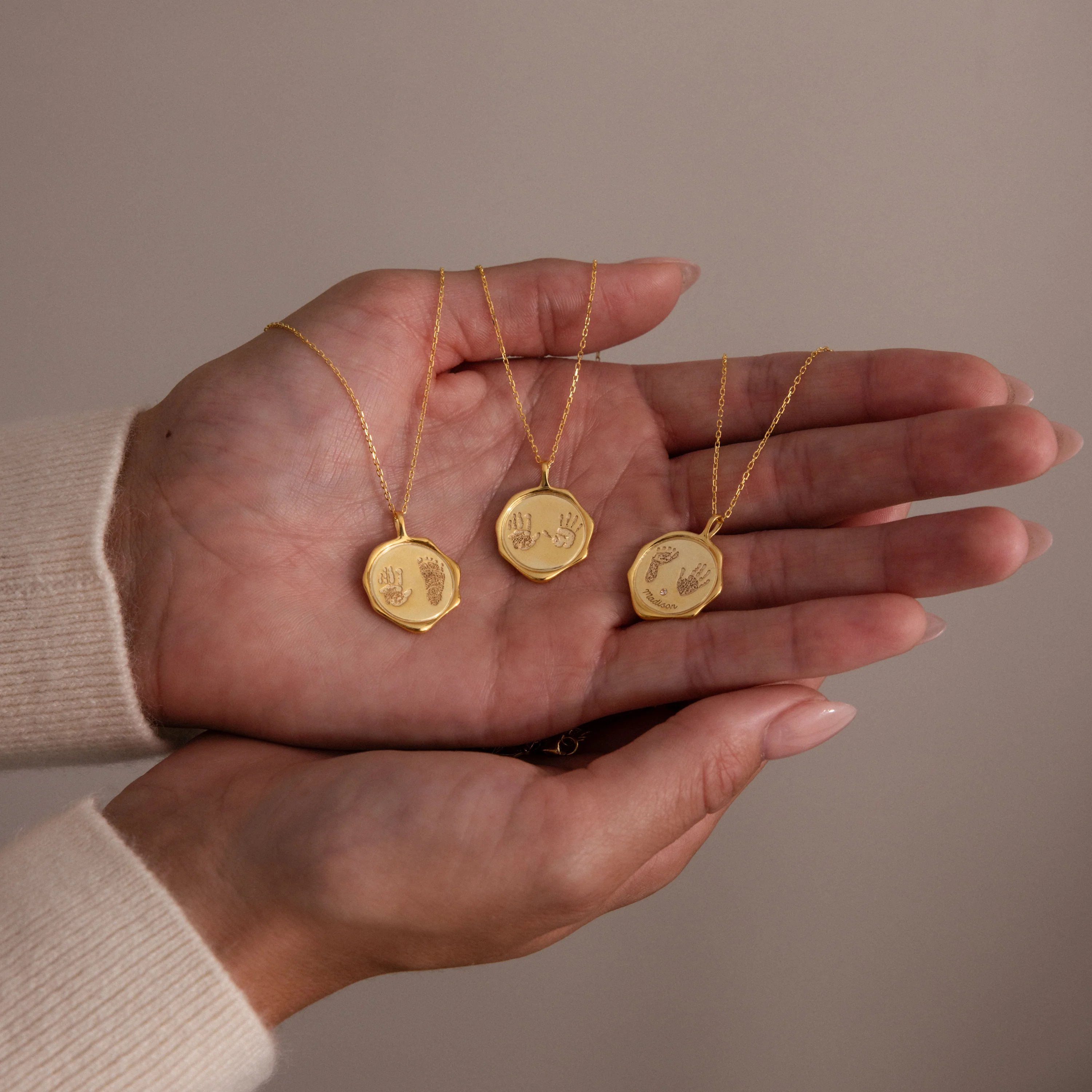 Baby Hand & Footprint Necklace - Image 8