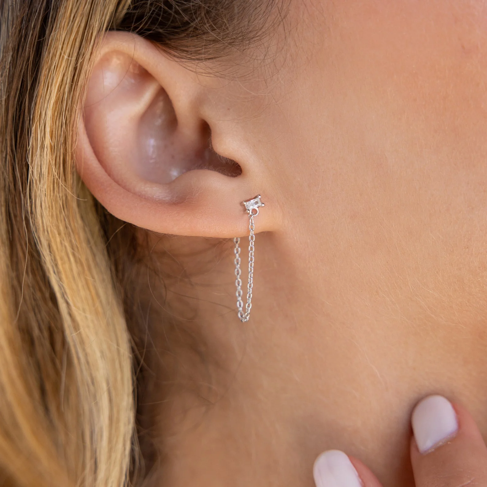 Baguette Chain Studs - Image 4