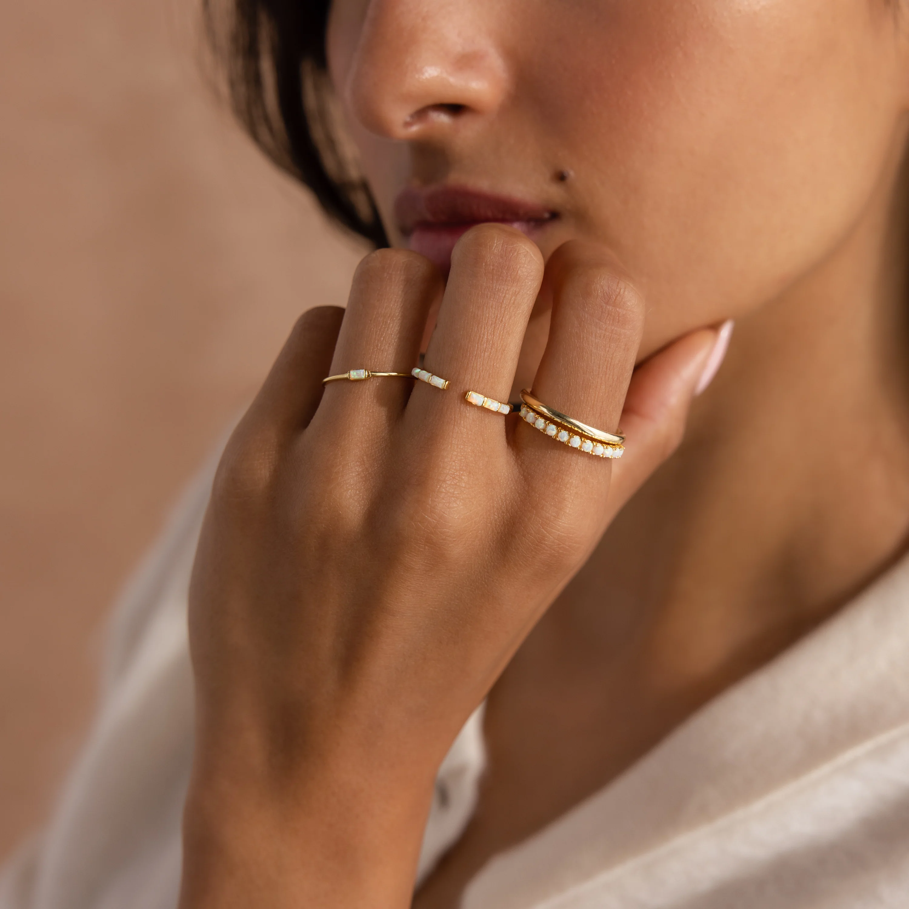 Baguette Opal Ring Set - Image 6