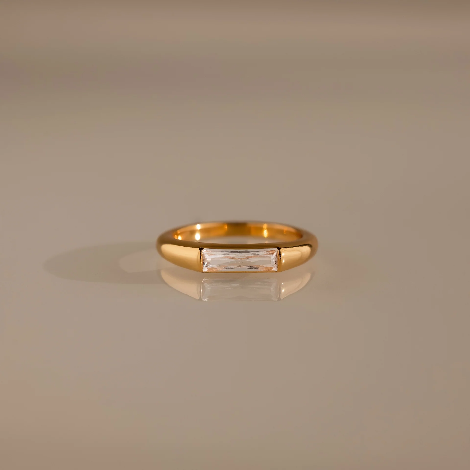 Diamond Baguette Signet Ring