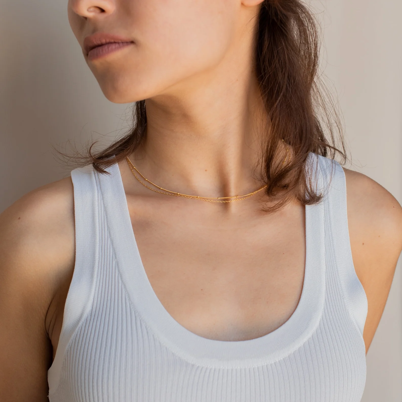 Beaded Duo Chain Necklace - Image 5
