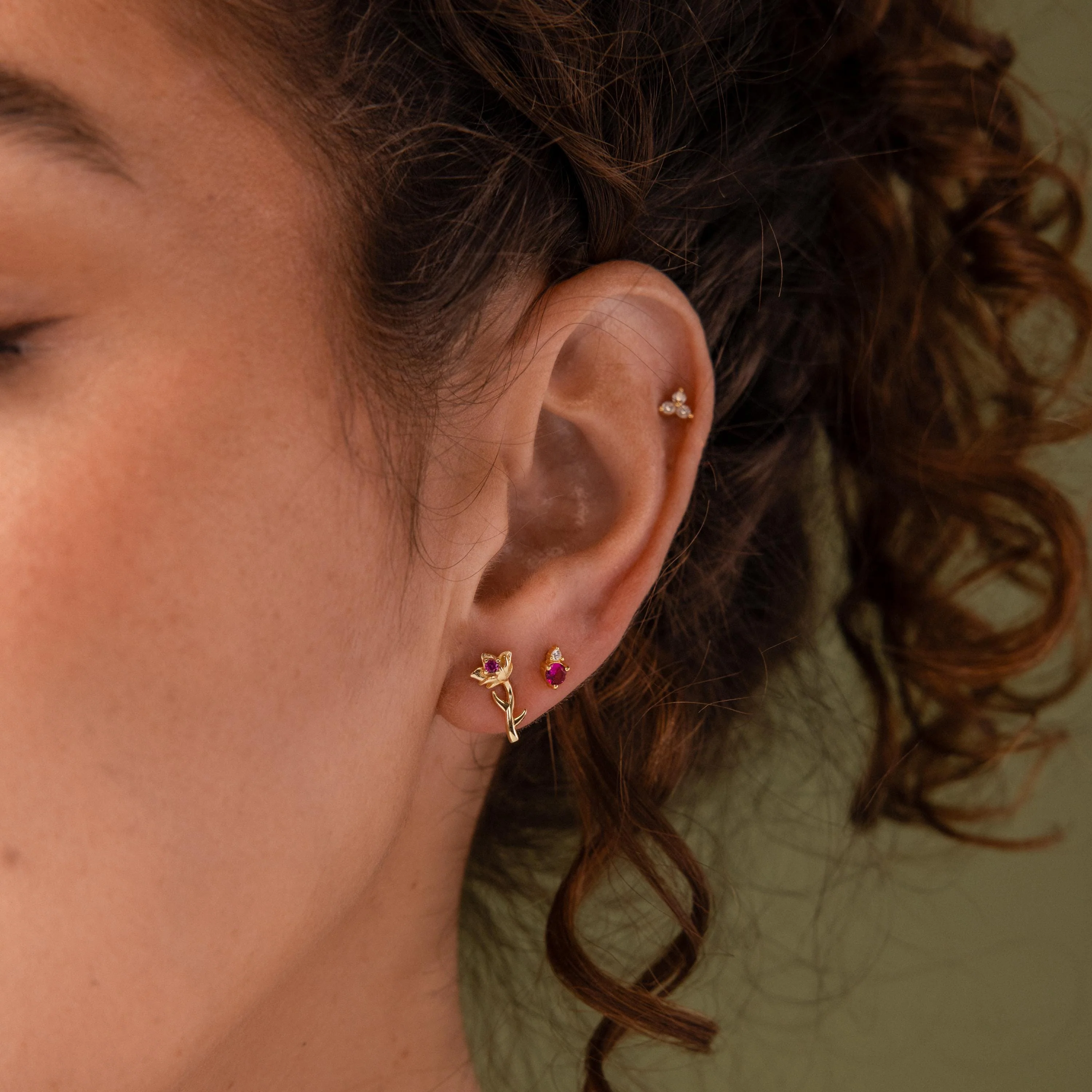 Birth Flower Stud Earrings - Image 7