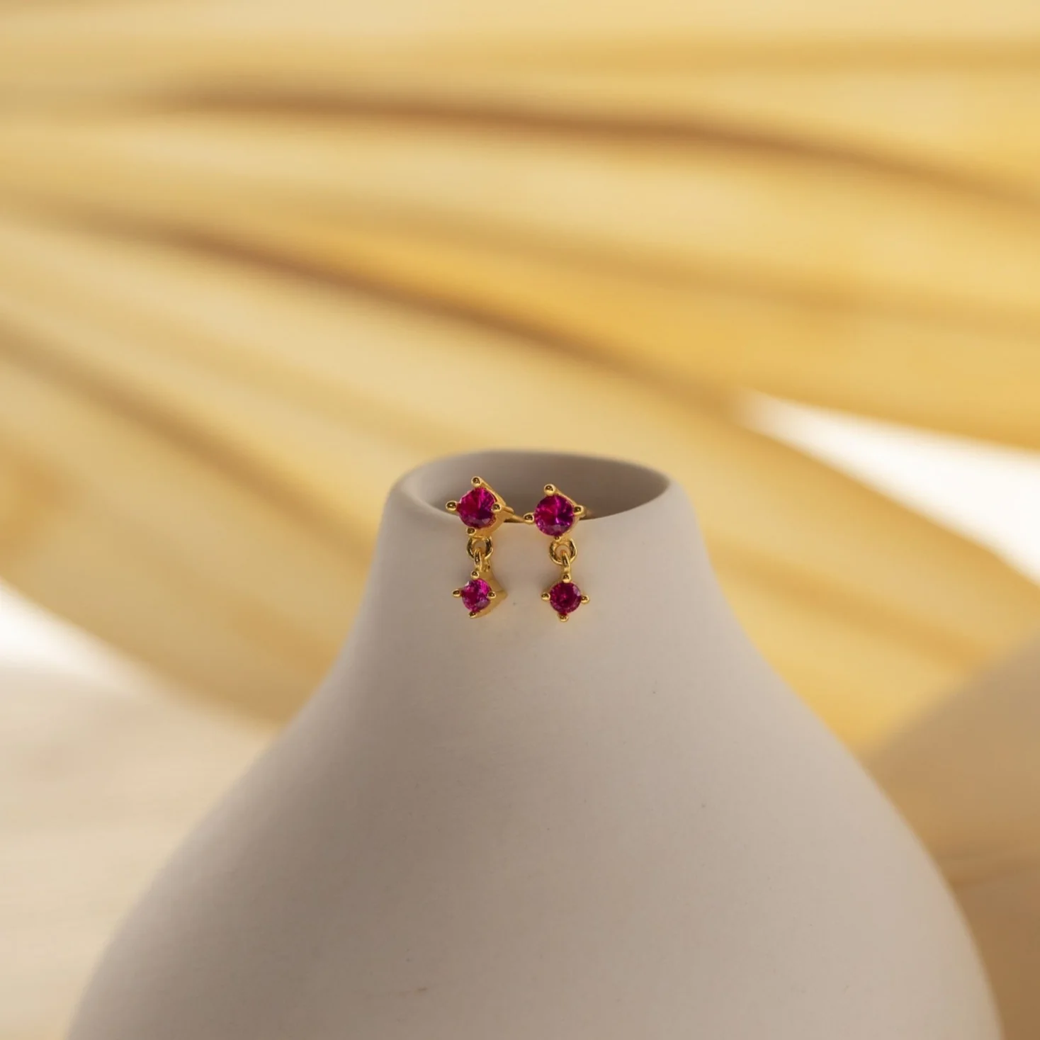 Ruby Drop Studs