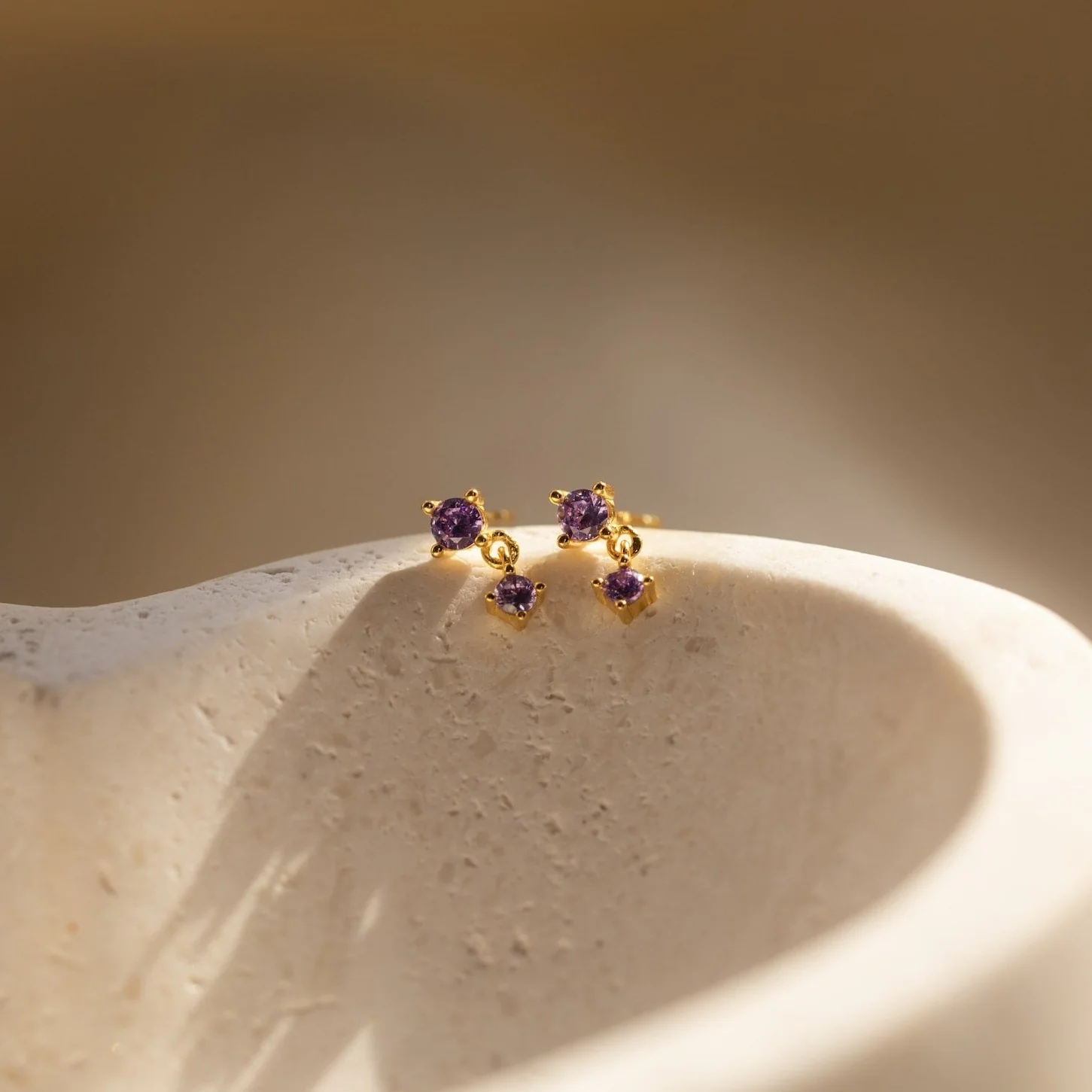 Amethyst Drop Studs