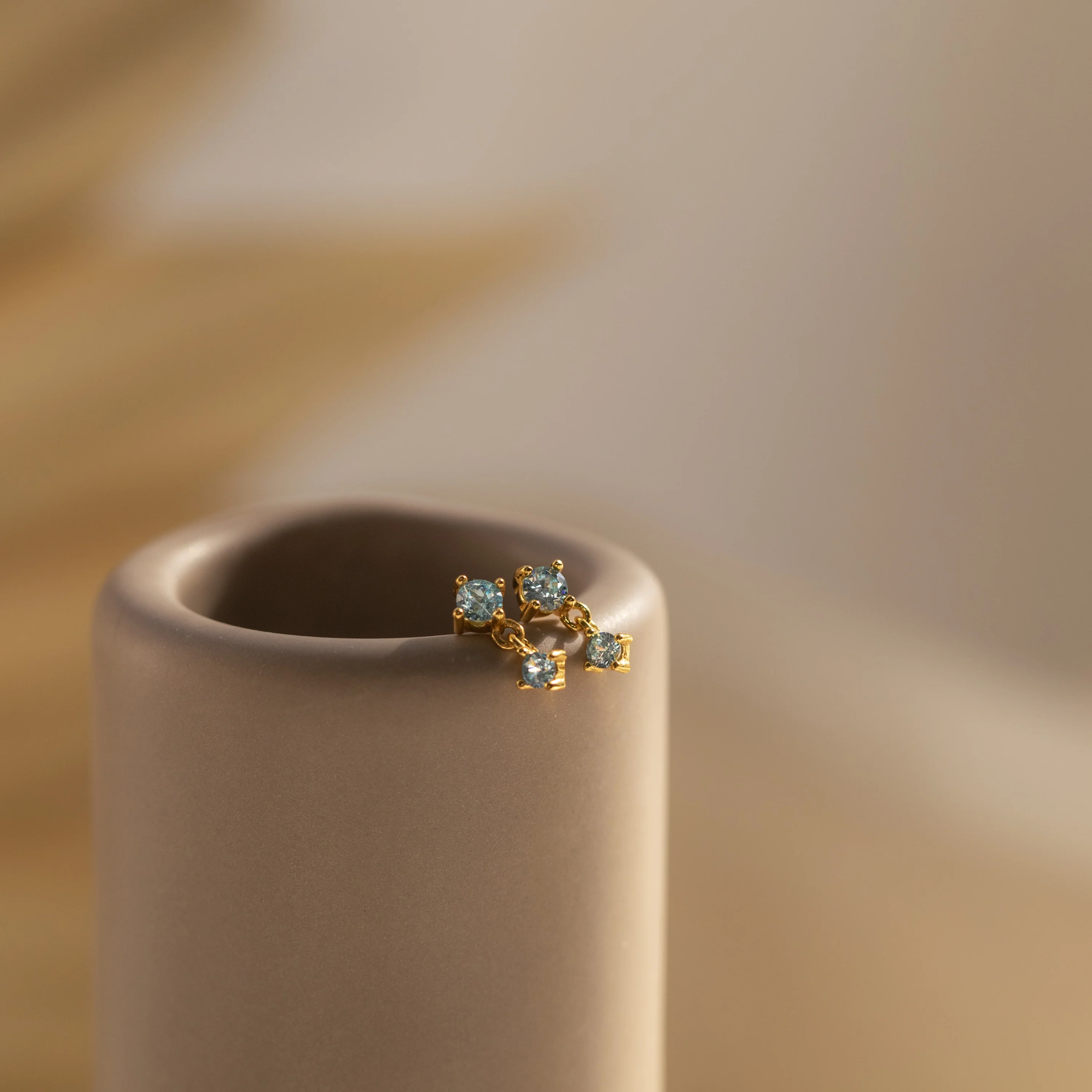 Aquamarine Drop Studs