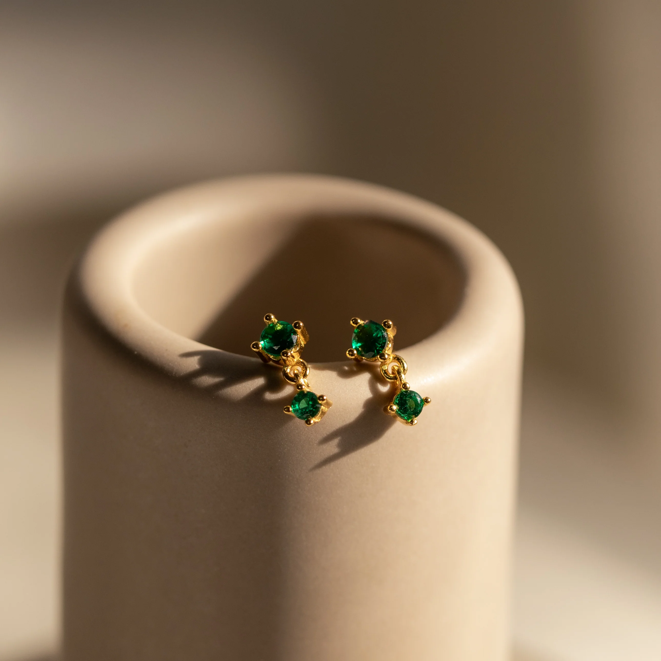 Emerald Drop Studs