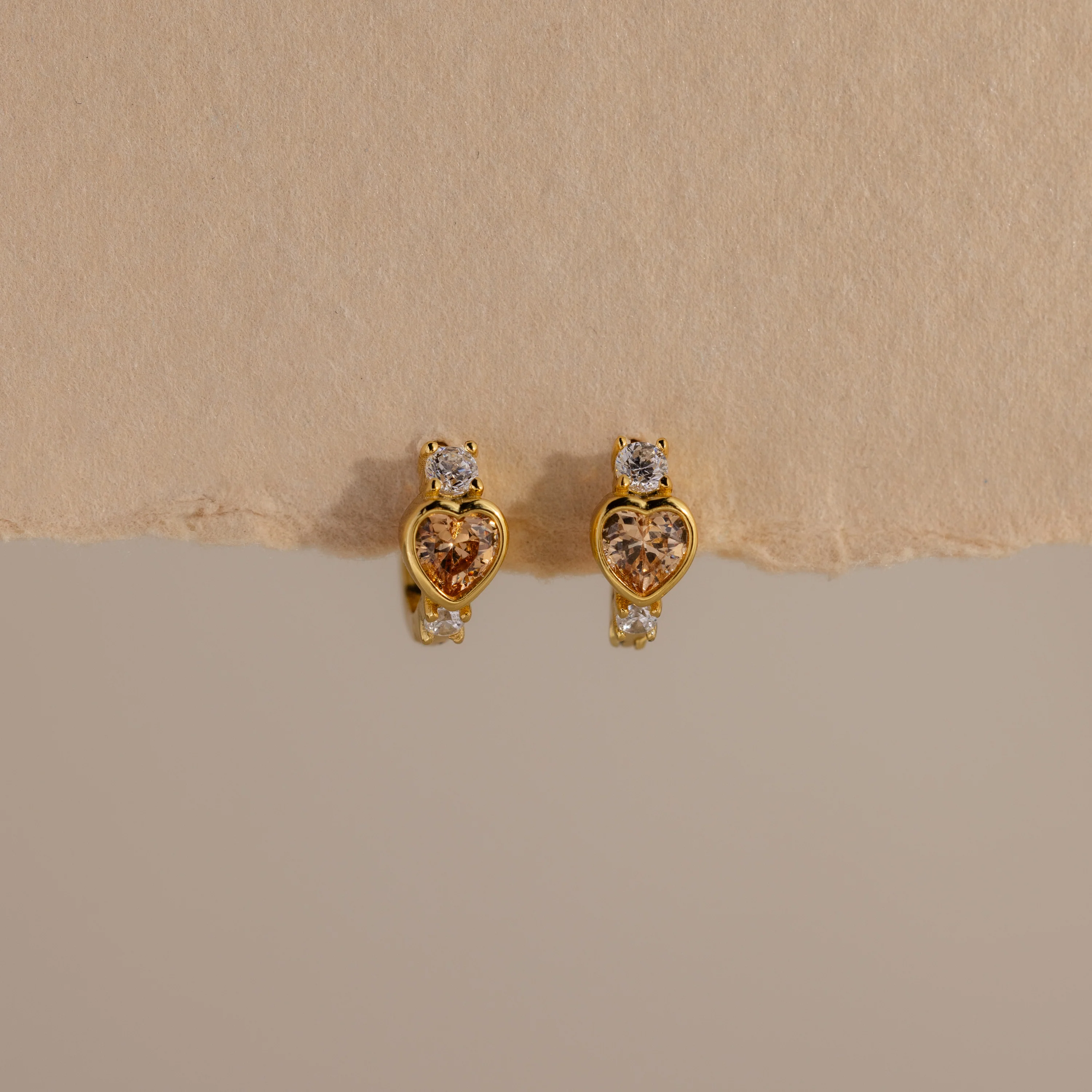 Topaz Heart Hoops