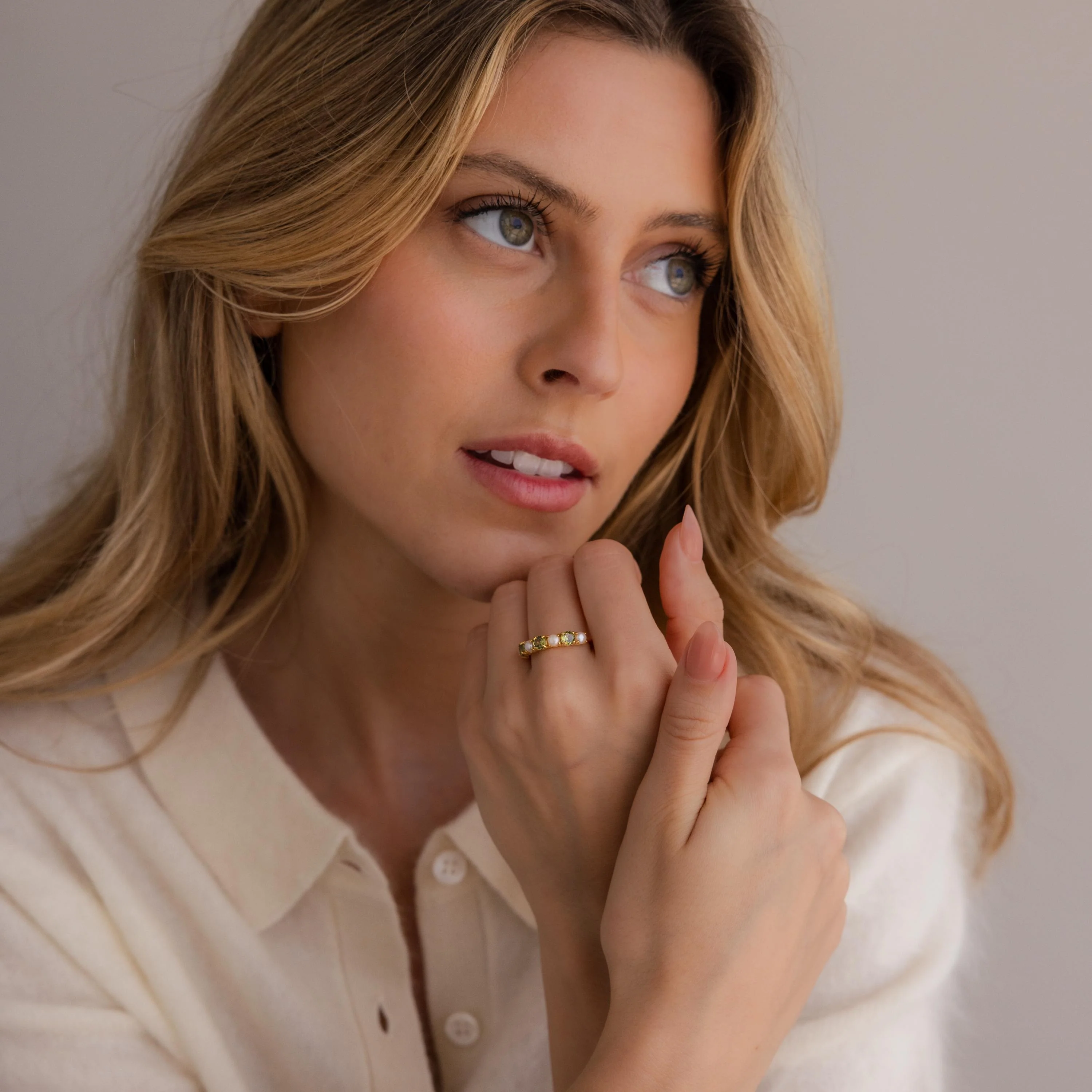 Birthstone & Pearl Lace Ring - Image 14