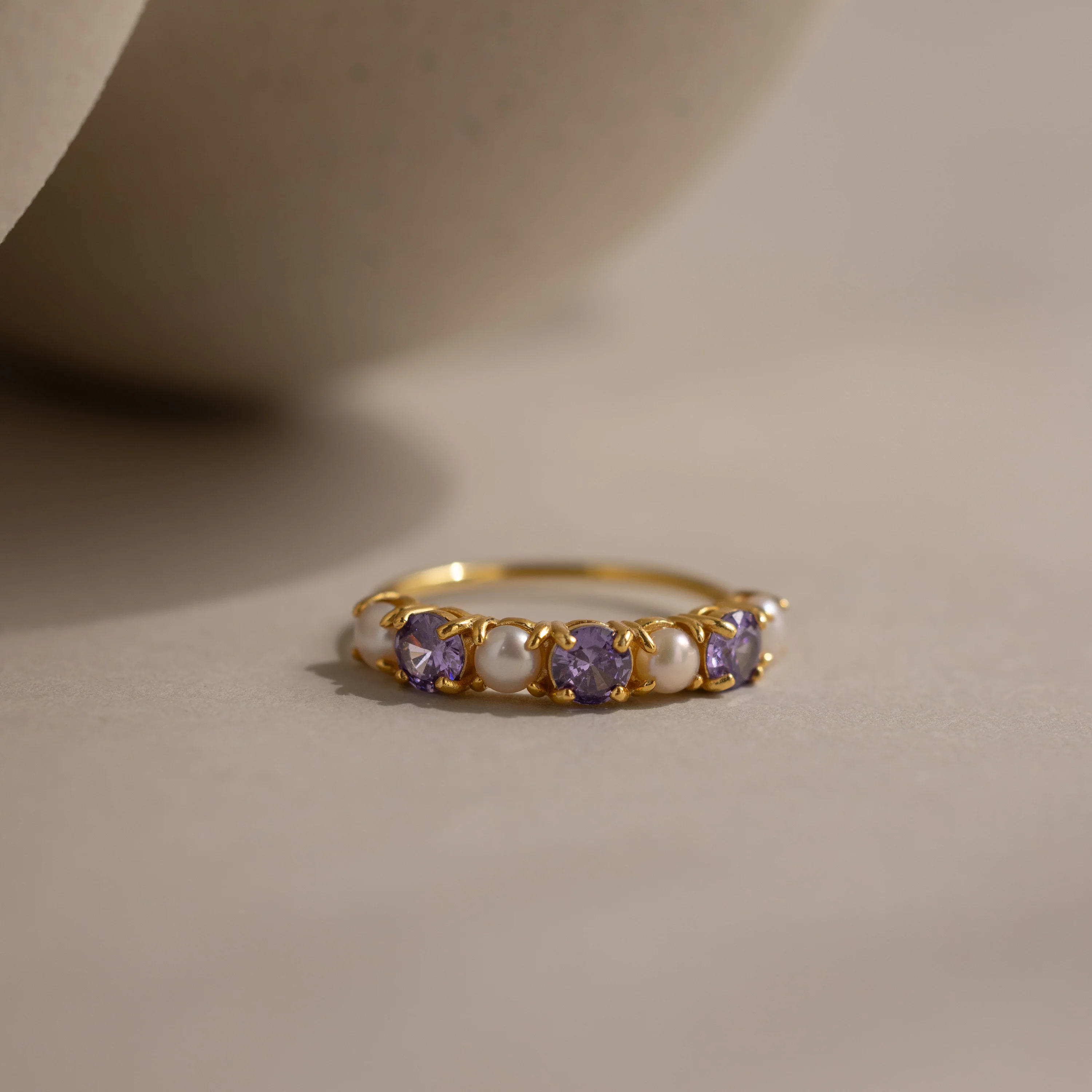 Light Alexandrite & Pearl Lace Ring
