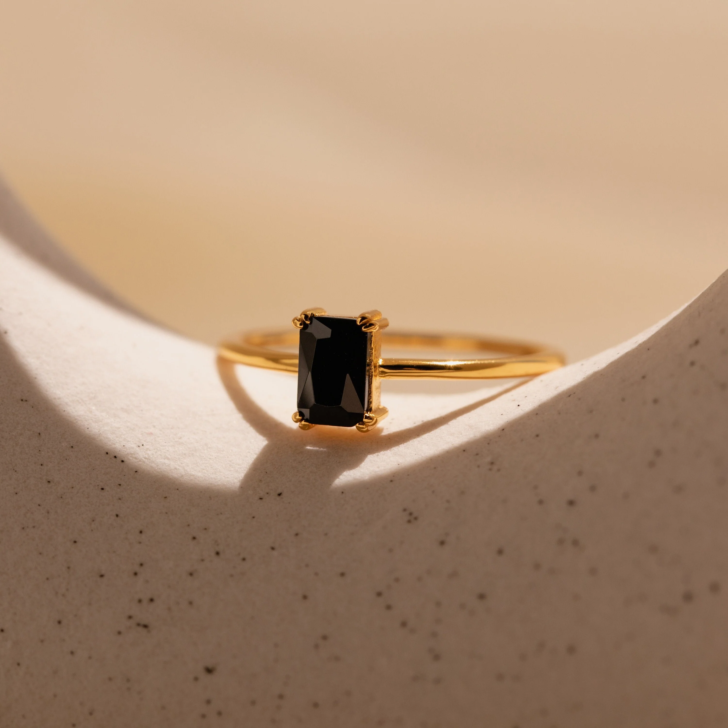 Black Emerald Ring in Silver