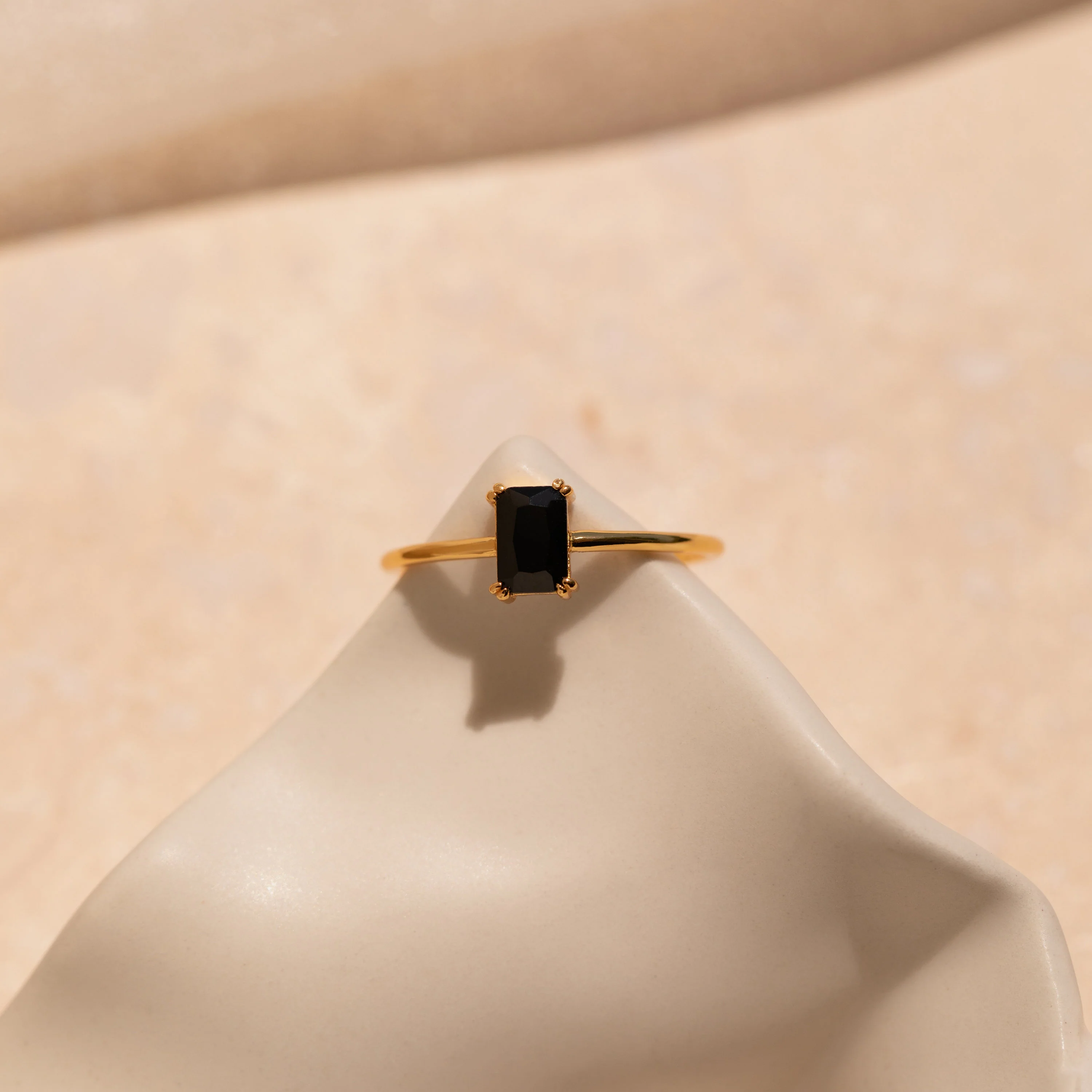 Black Emerald Ring in Silver - Image 7
