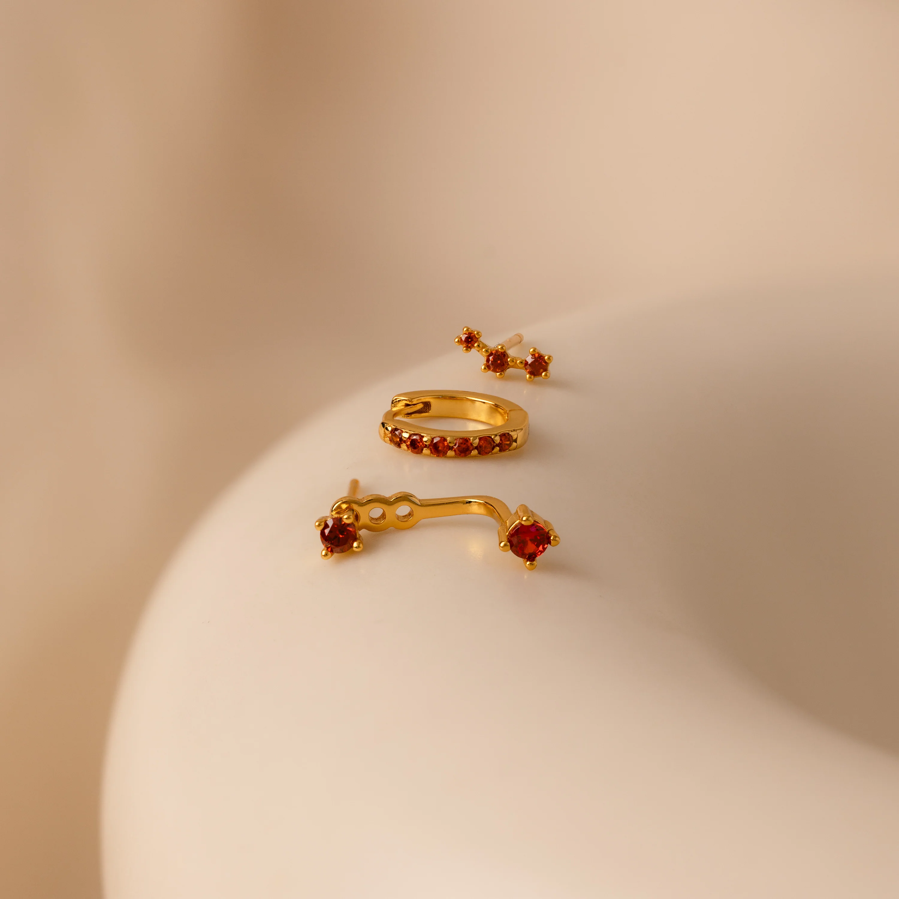 Blue Zircon Earring Trio Set - Image 3
