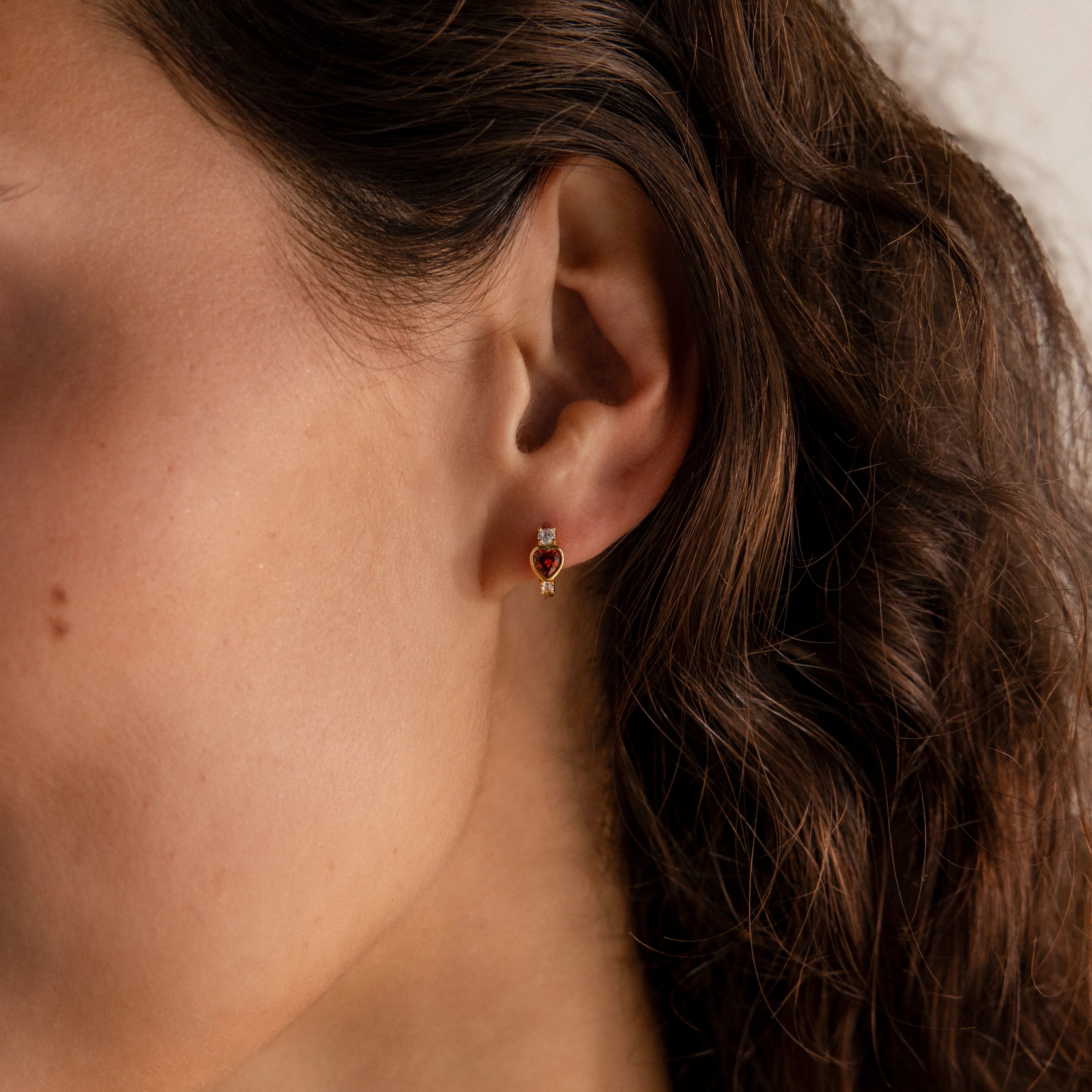 Ruby Heart Hoops - Image 2