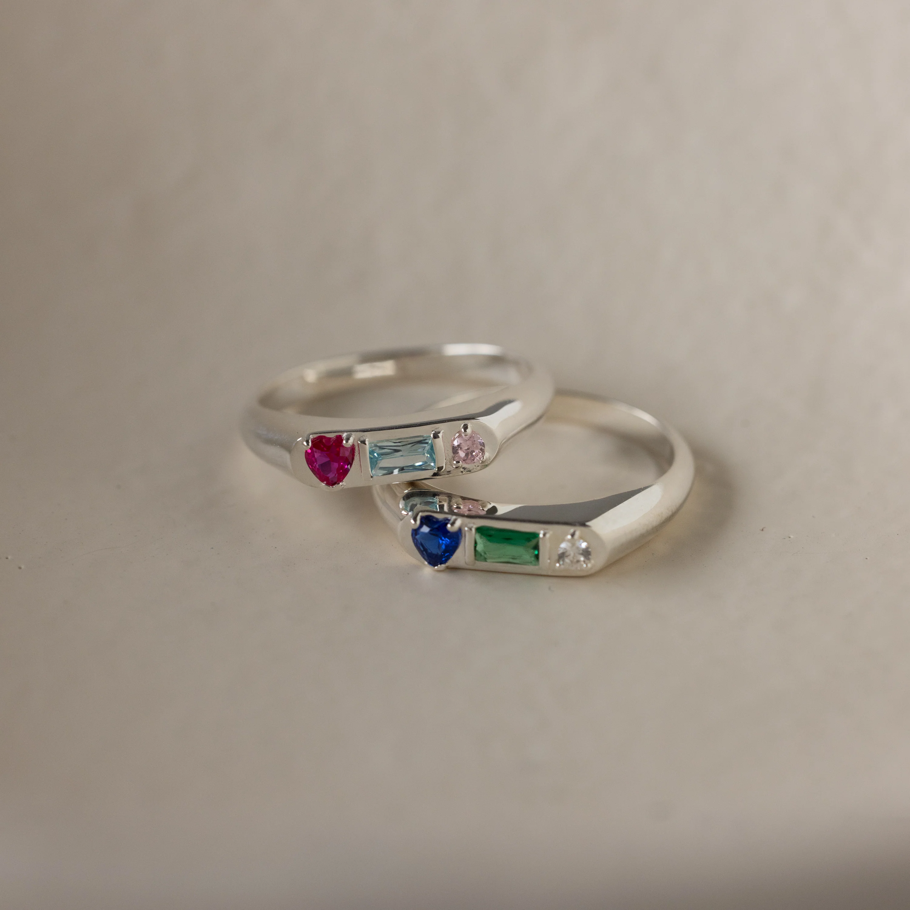Bold Birthstone Signet Ring in Silver