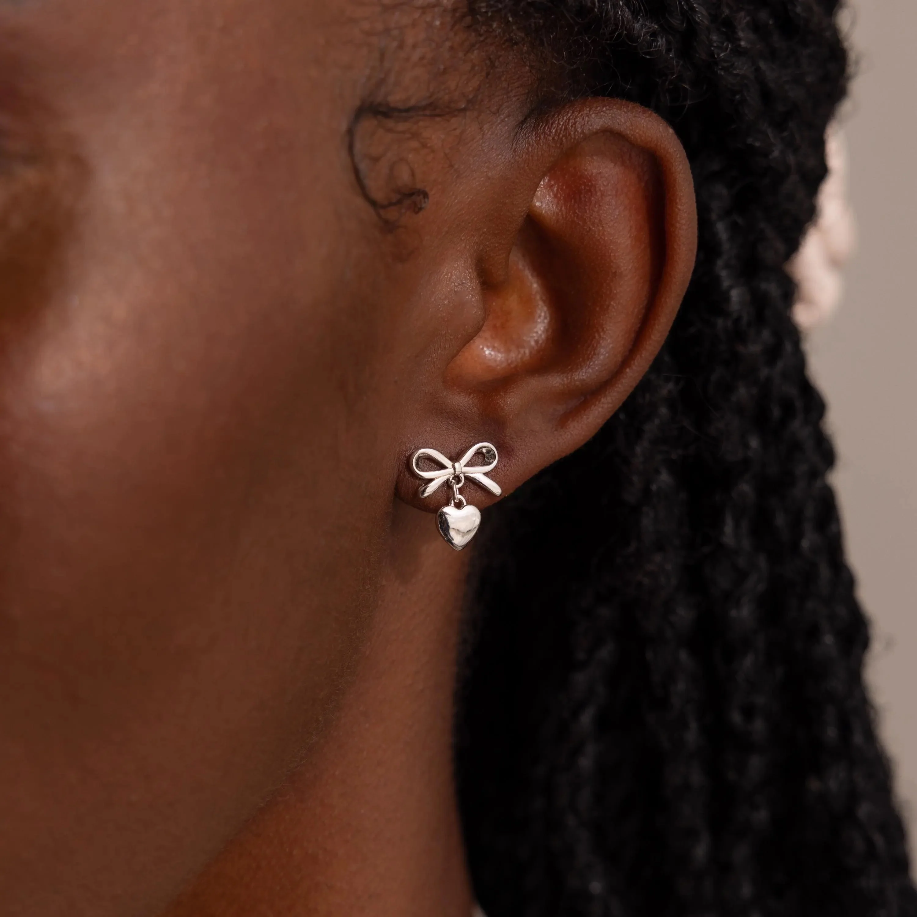 Bow Heart Studs - Image 3