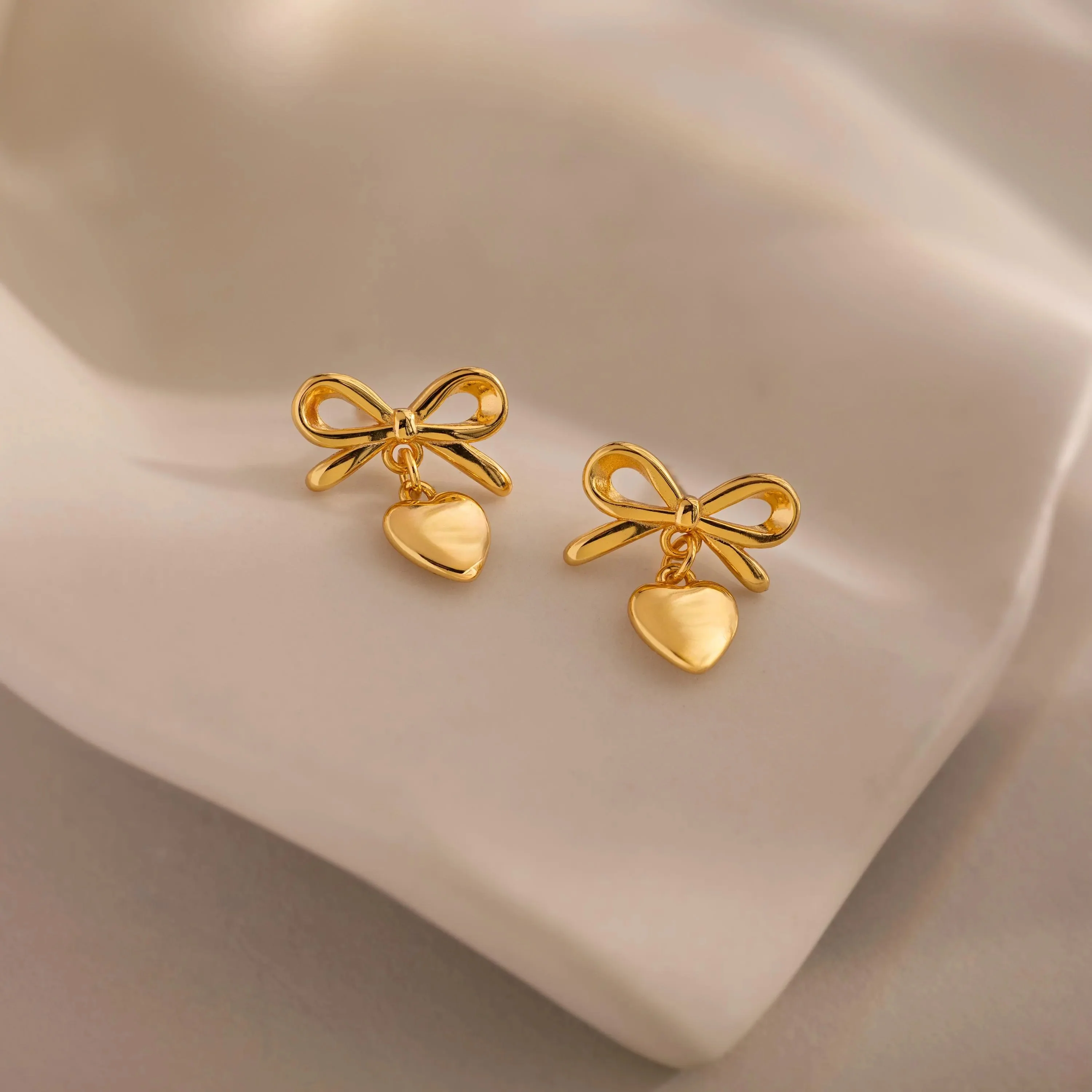 Bow Heart Studs - Image 4