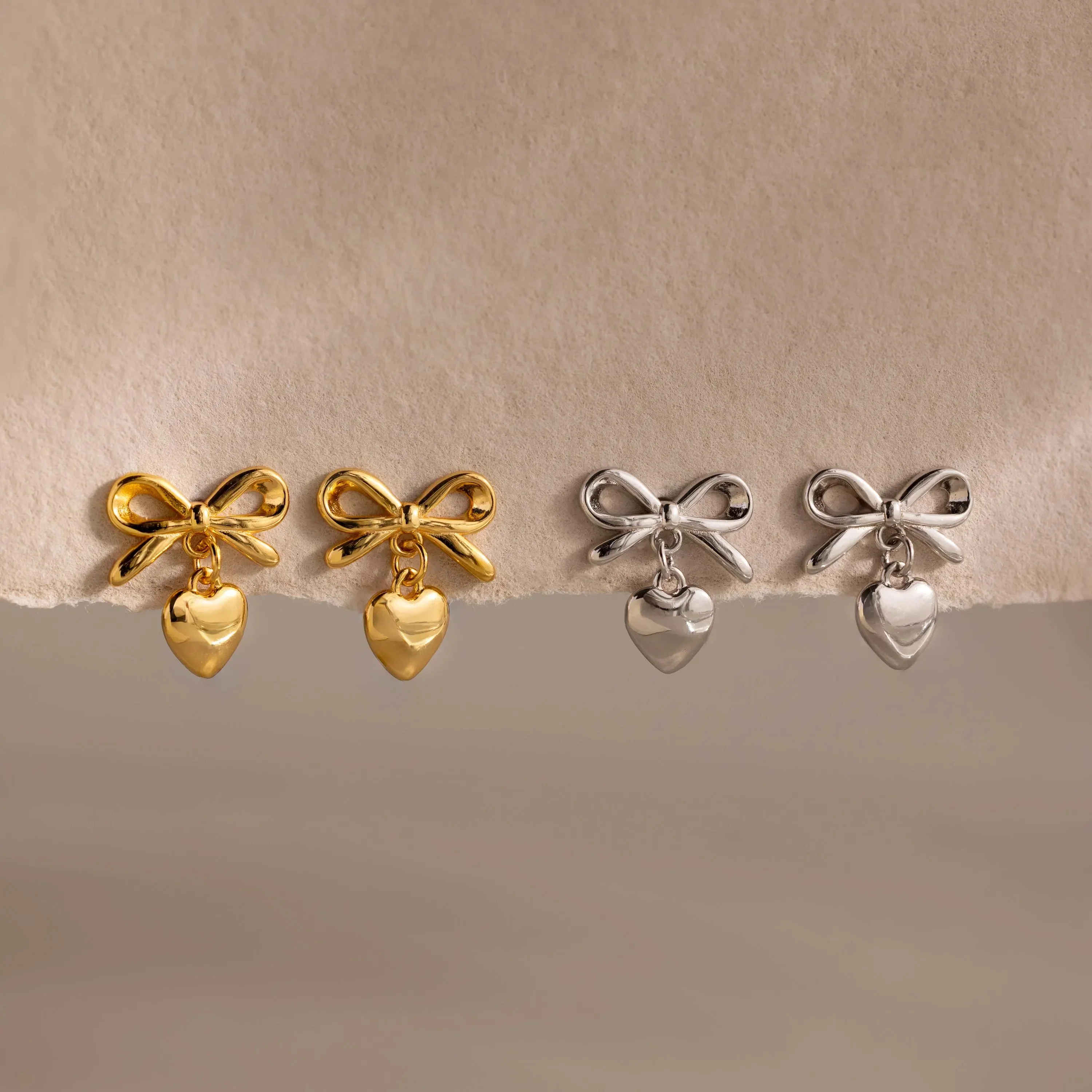 Bow Heart Studs - Image 7