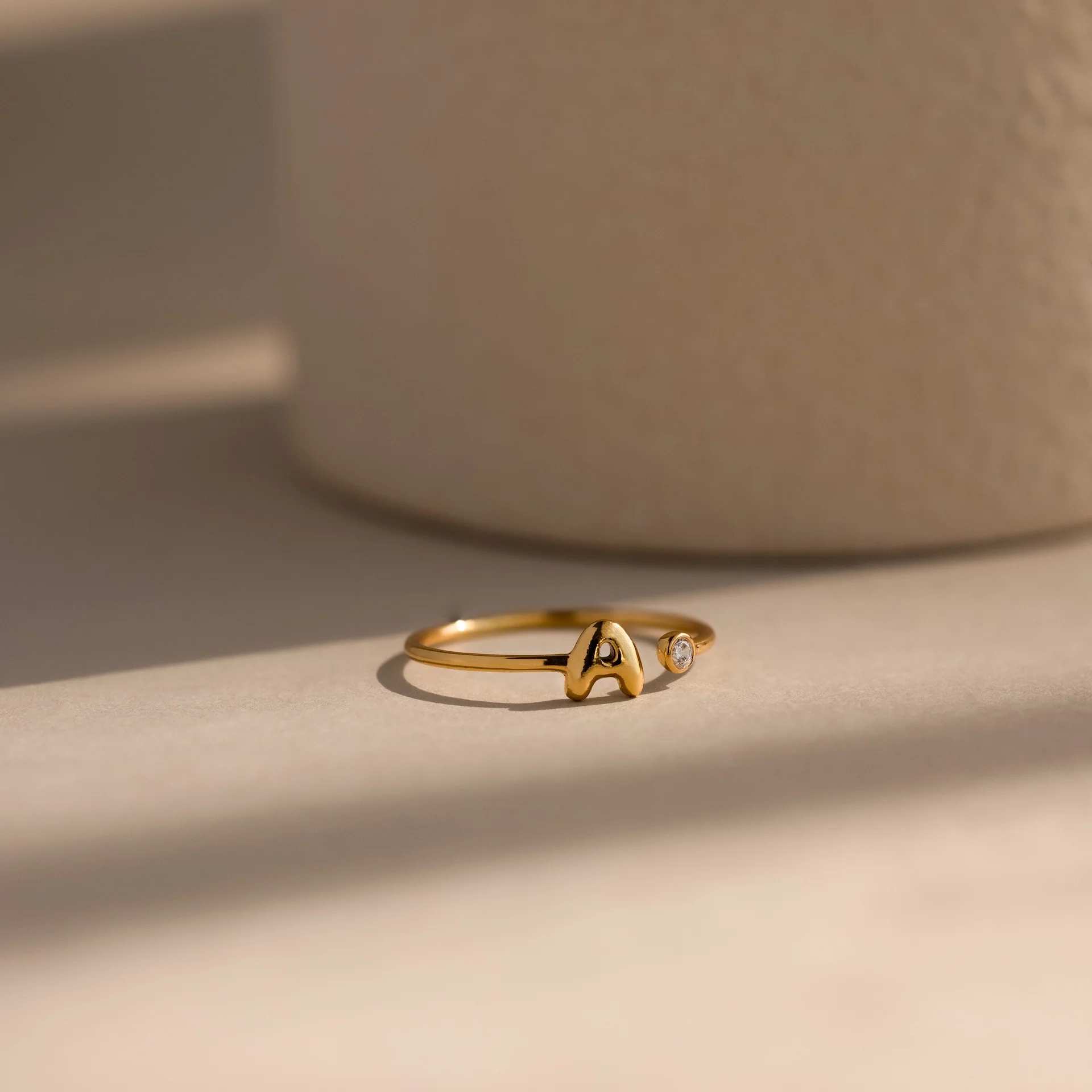 Bubble Initial Birthstone Ring - Image 8
