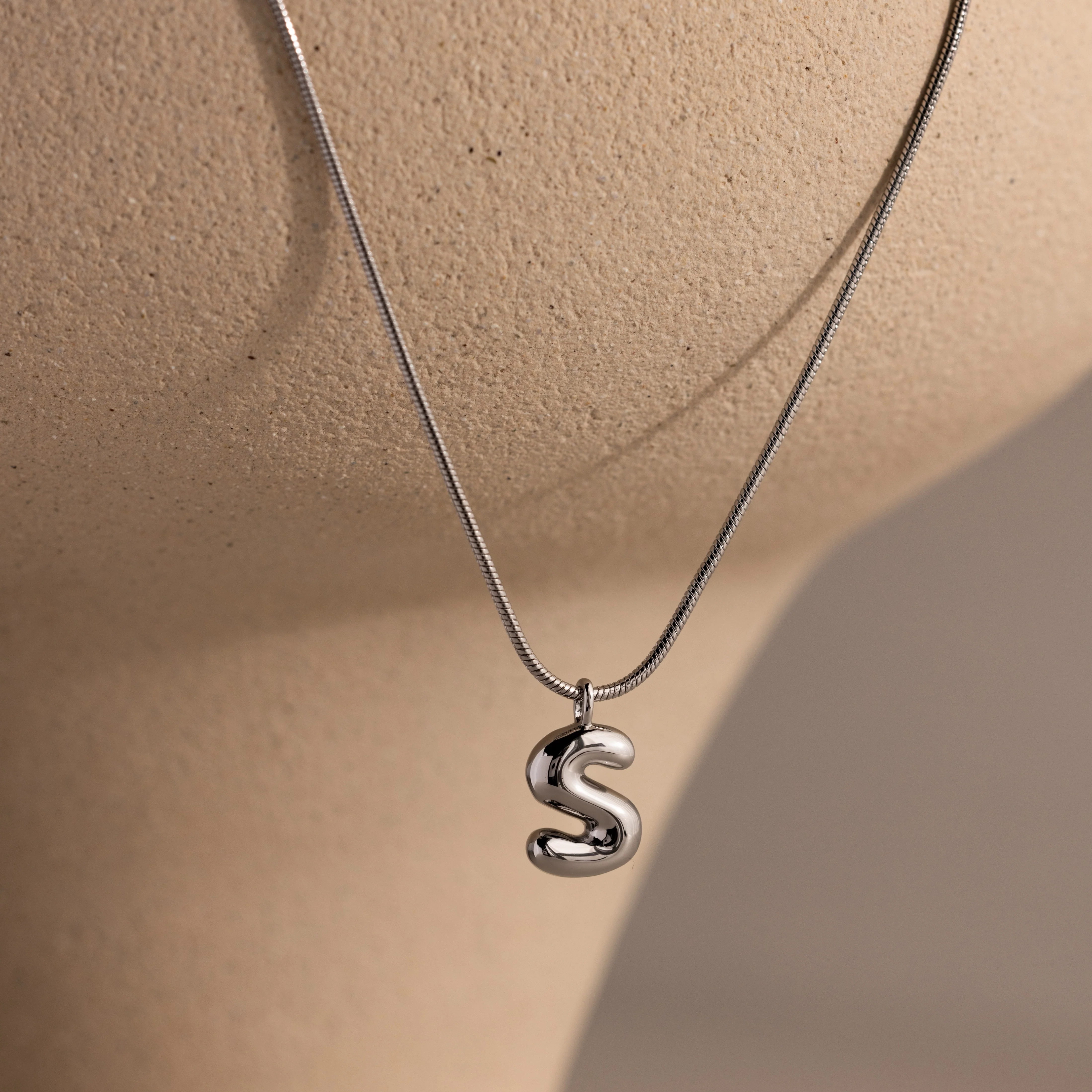 Bubble Letter Necklace in Silver - Image 12
