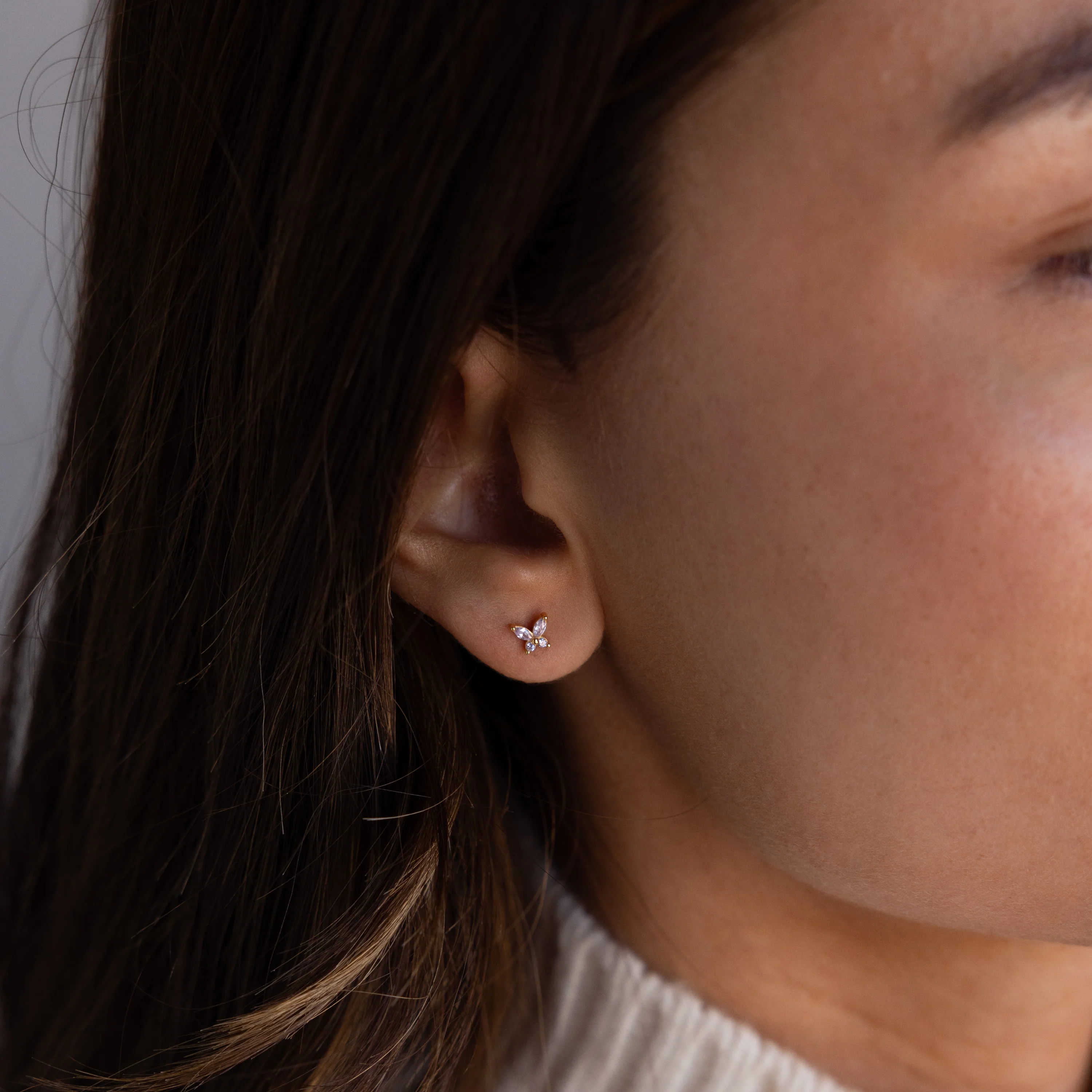 Butterfly Sapphire Flatback Studs - Image 2