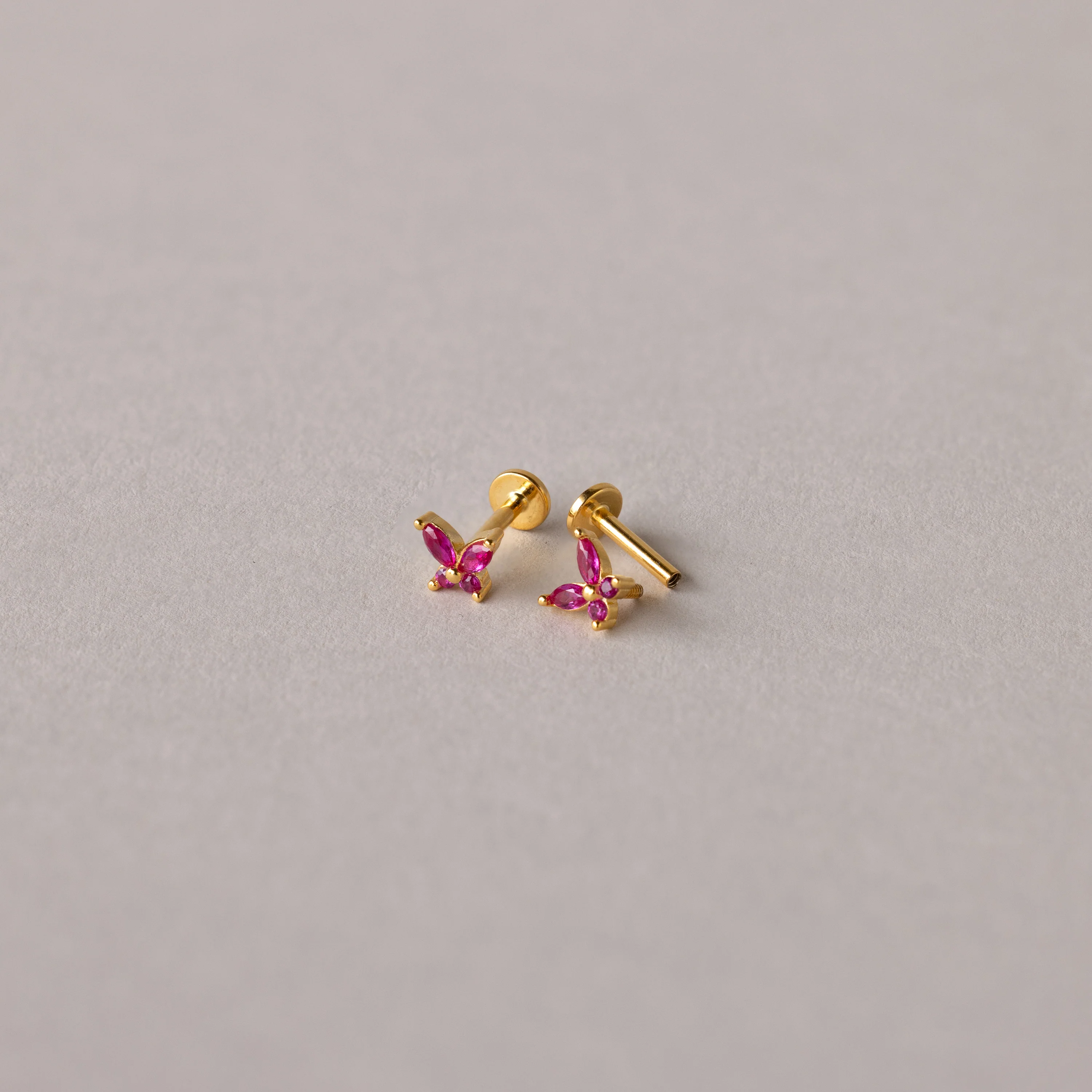 Butterfly Emerald Flatback Studs - Image 3