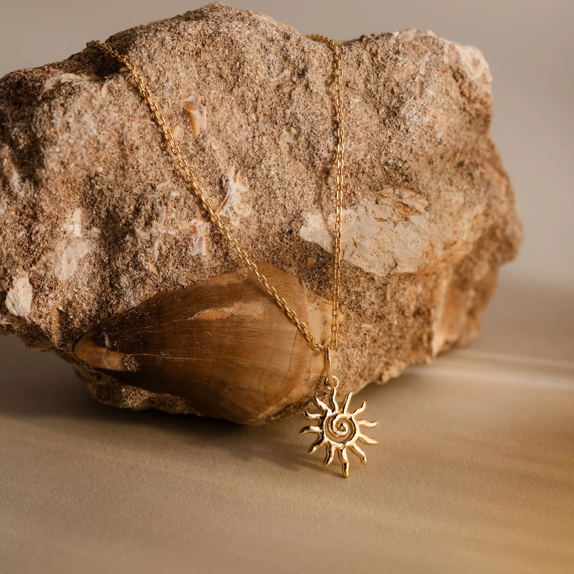 Celestial Sun Necklace in 18K Gold - Image 5