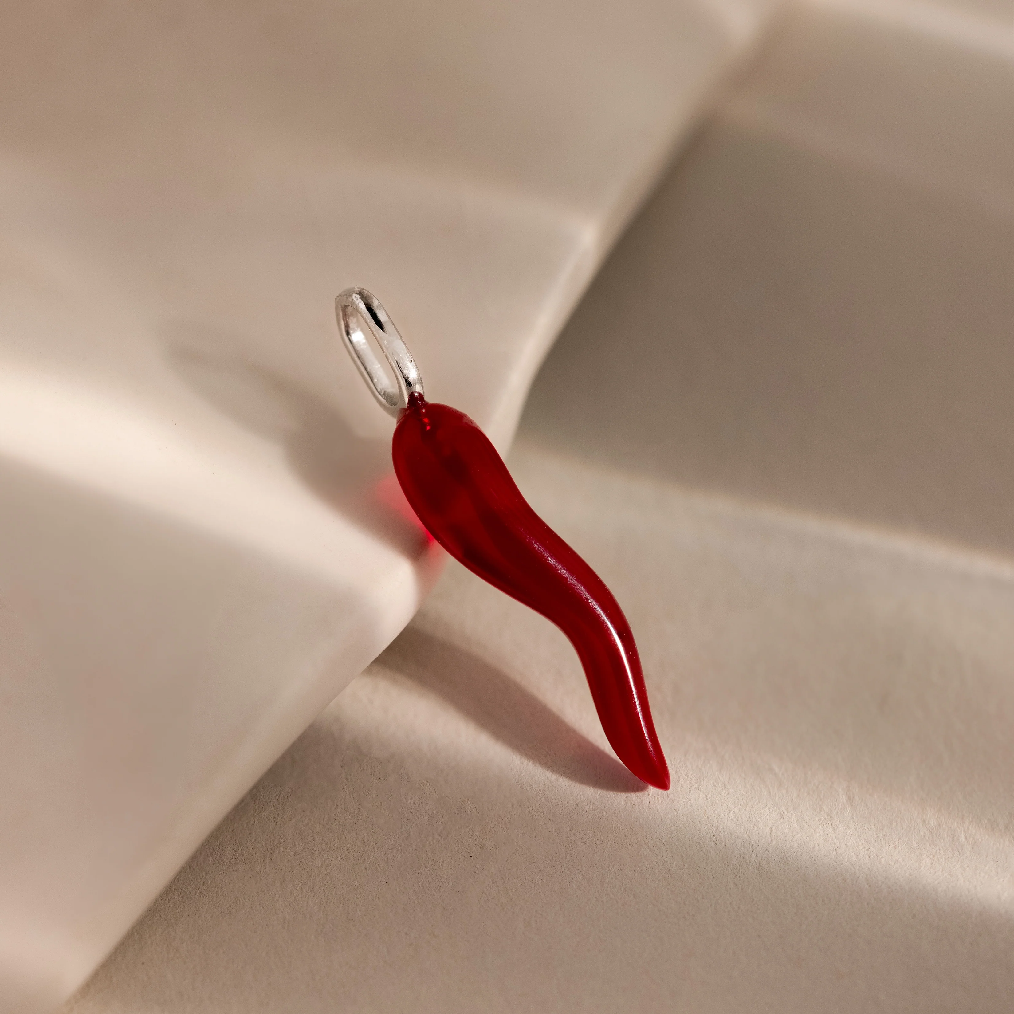 Chili Pepper Charm in Silver