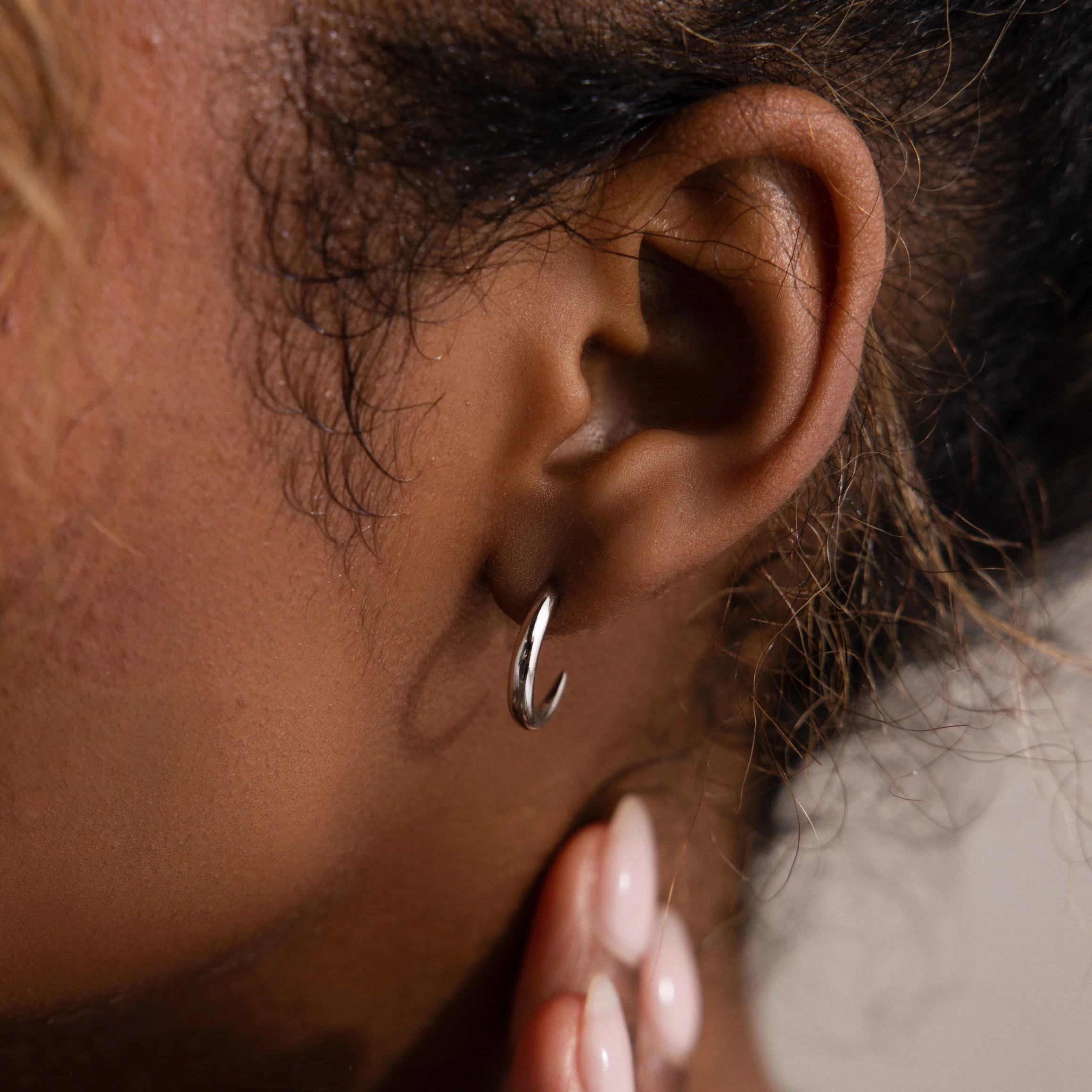 Chloe Hoops in Silver - Image 2