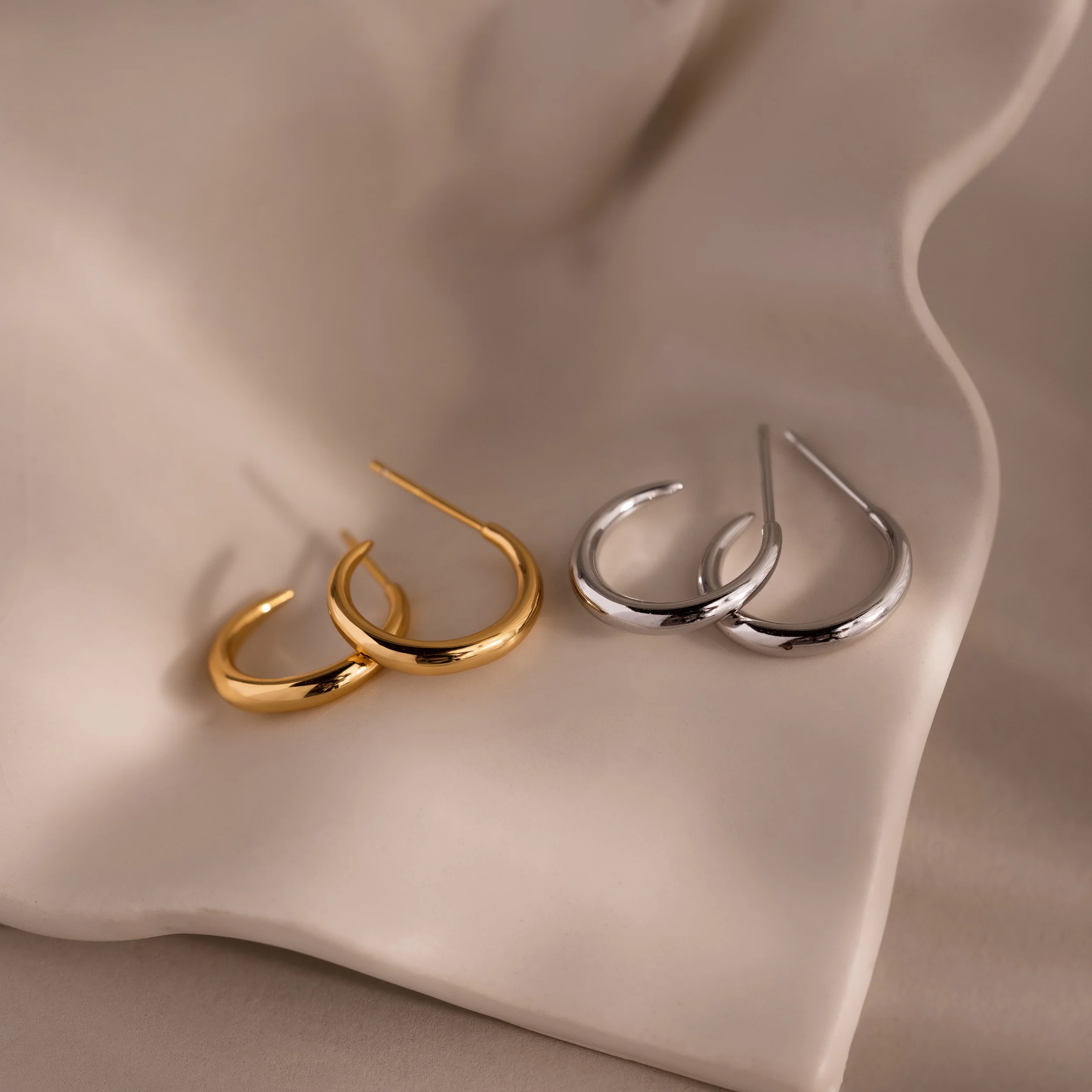 Chloe Hoops in Silver - Image 6