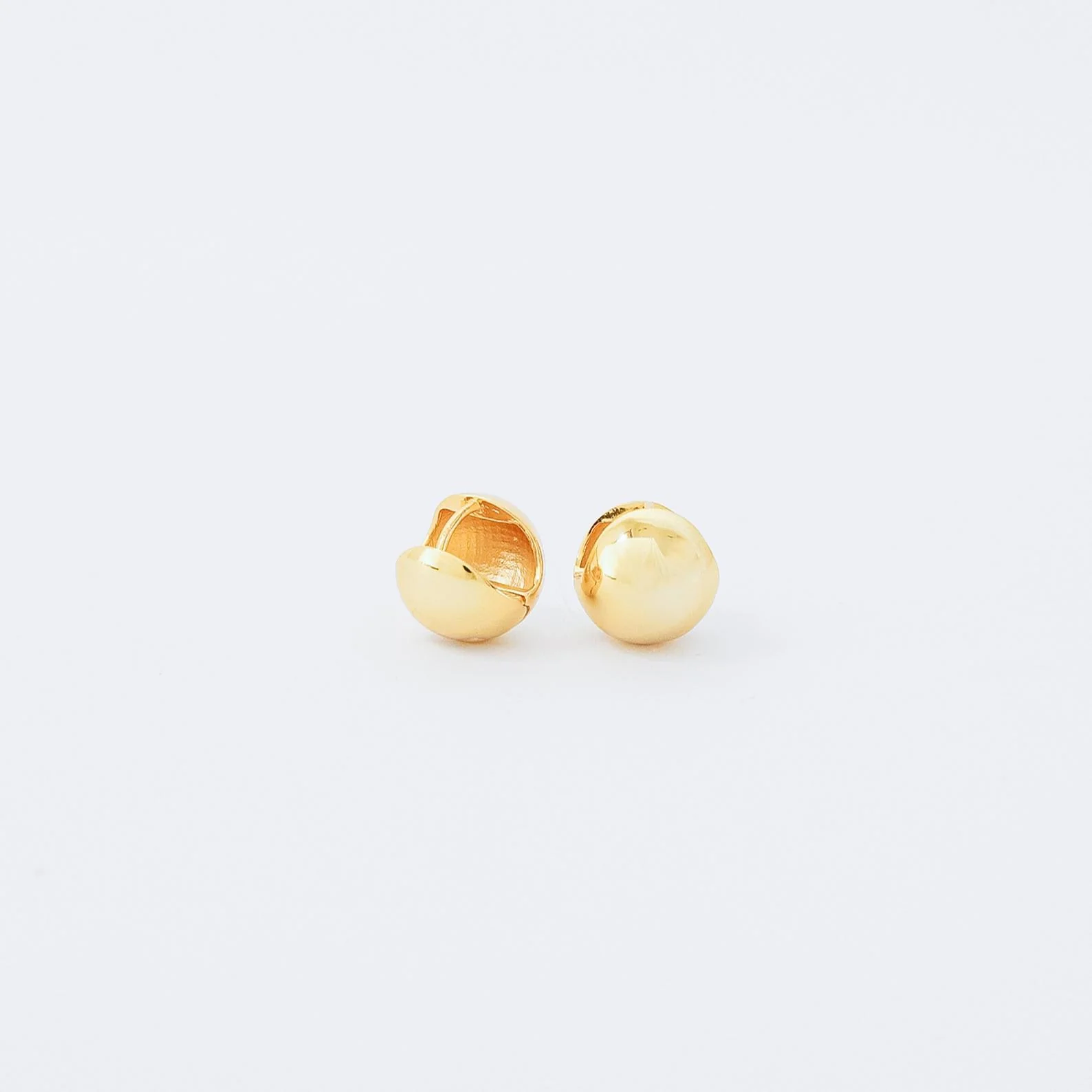 Chunky Ball Hoops in 18K Gold - Image 3