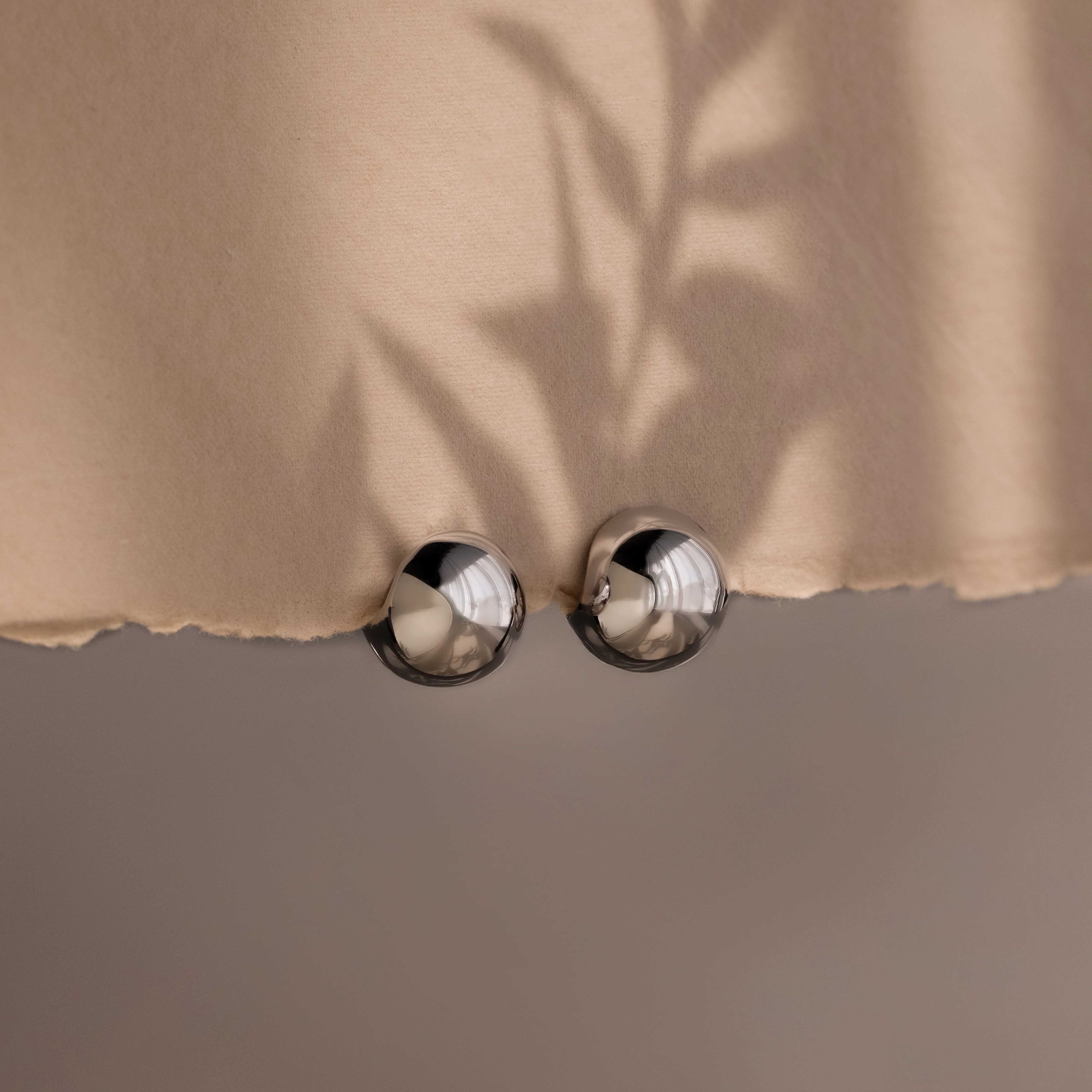 Chunky Ball Hoops in Silver - Image 3