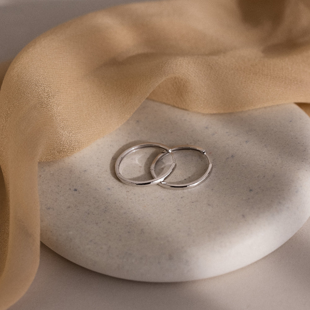 Classic Hoops in Silver - Image 3