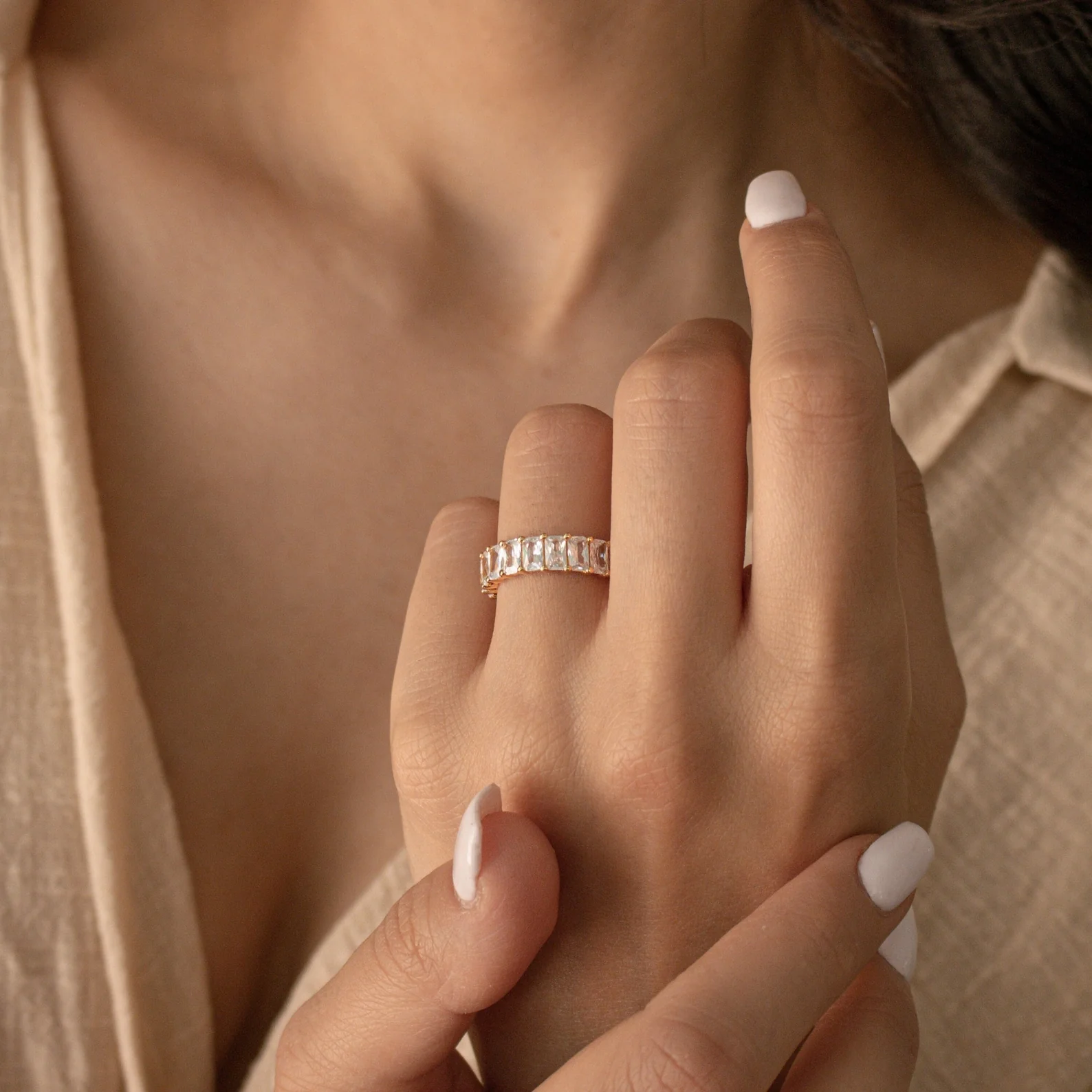 Colette Eternity Ring in 18K Gold - Image 2