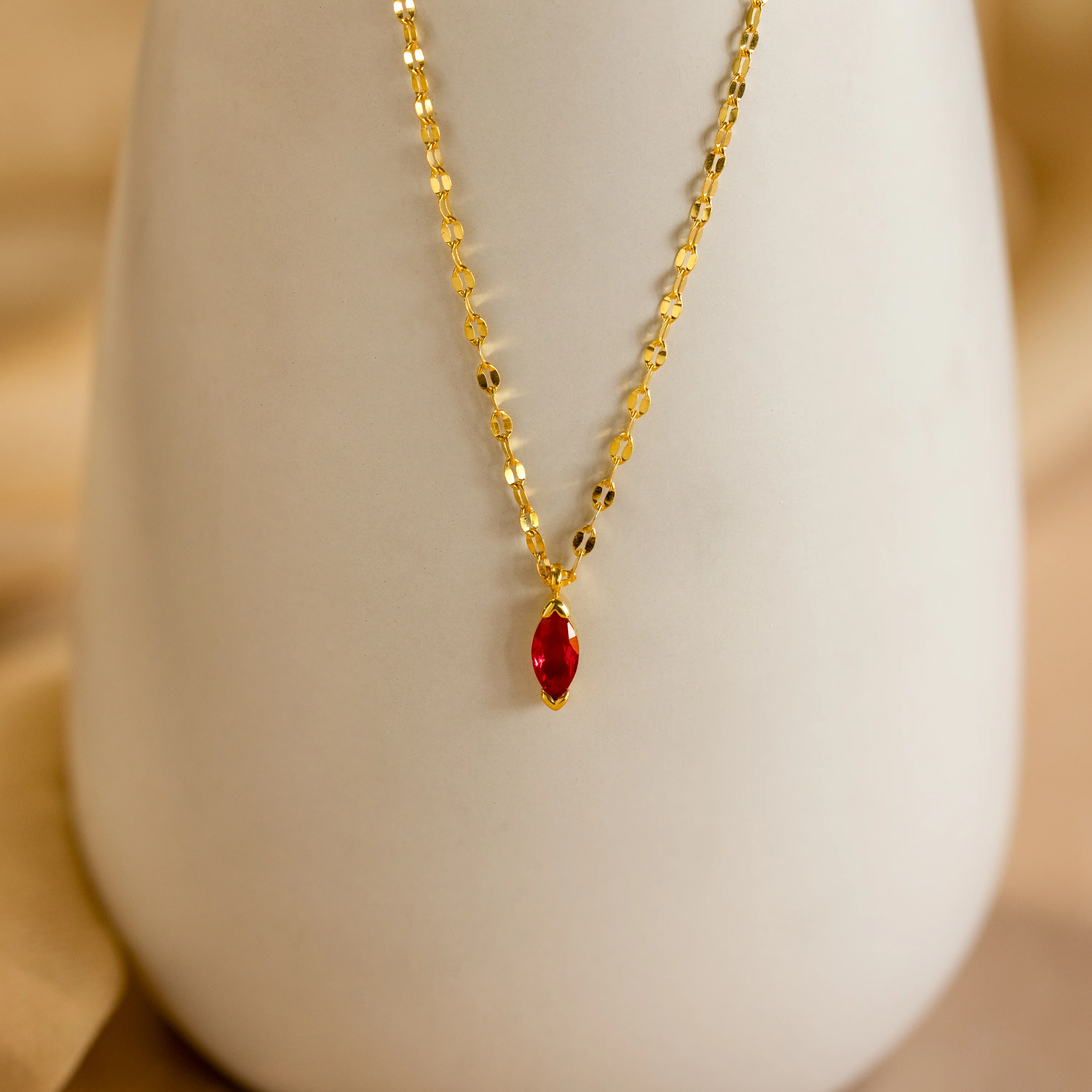Custom Marquise Birthstone Necklace - Image 6