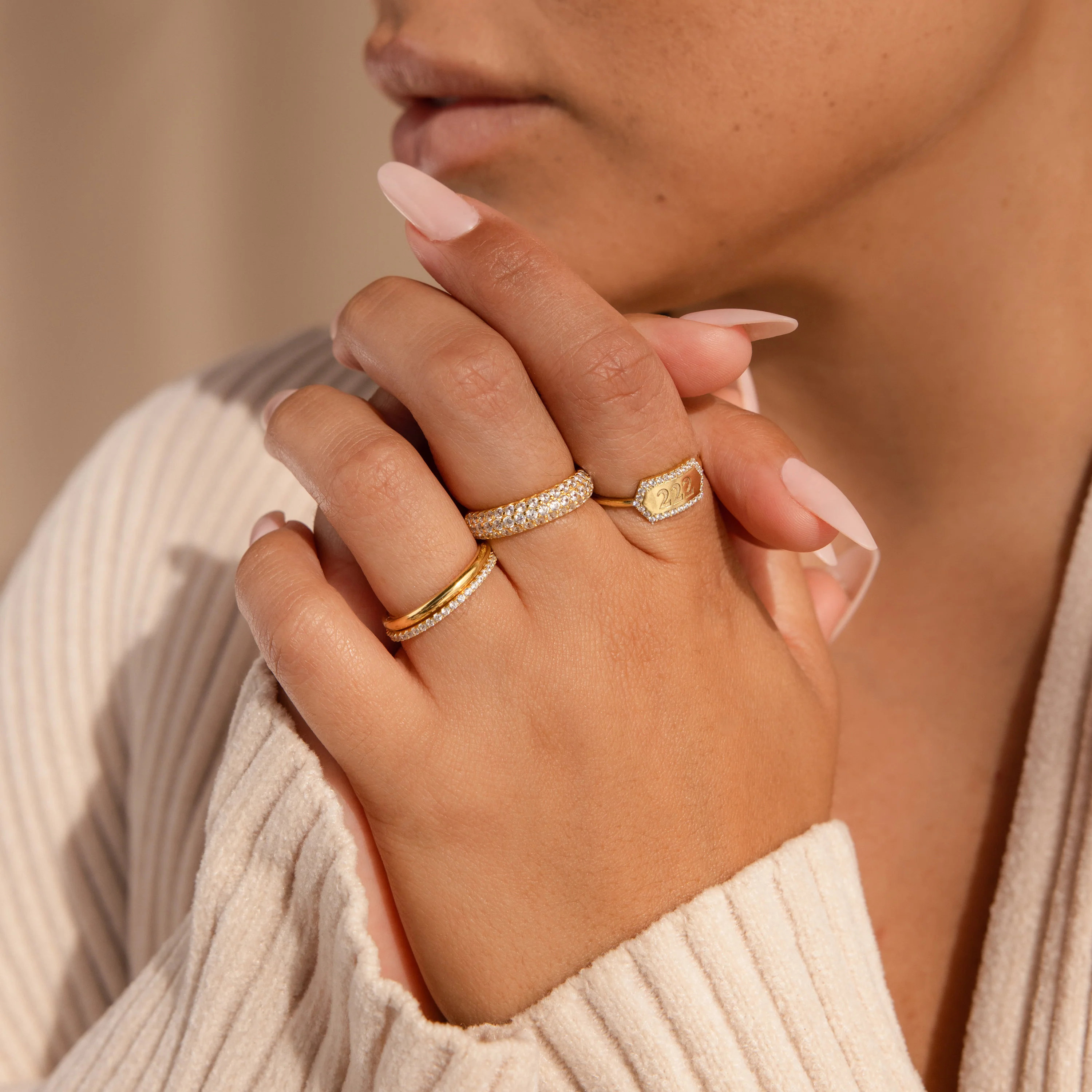 Custom Pave Hexagon Ring - Image 6